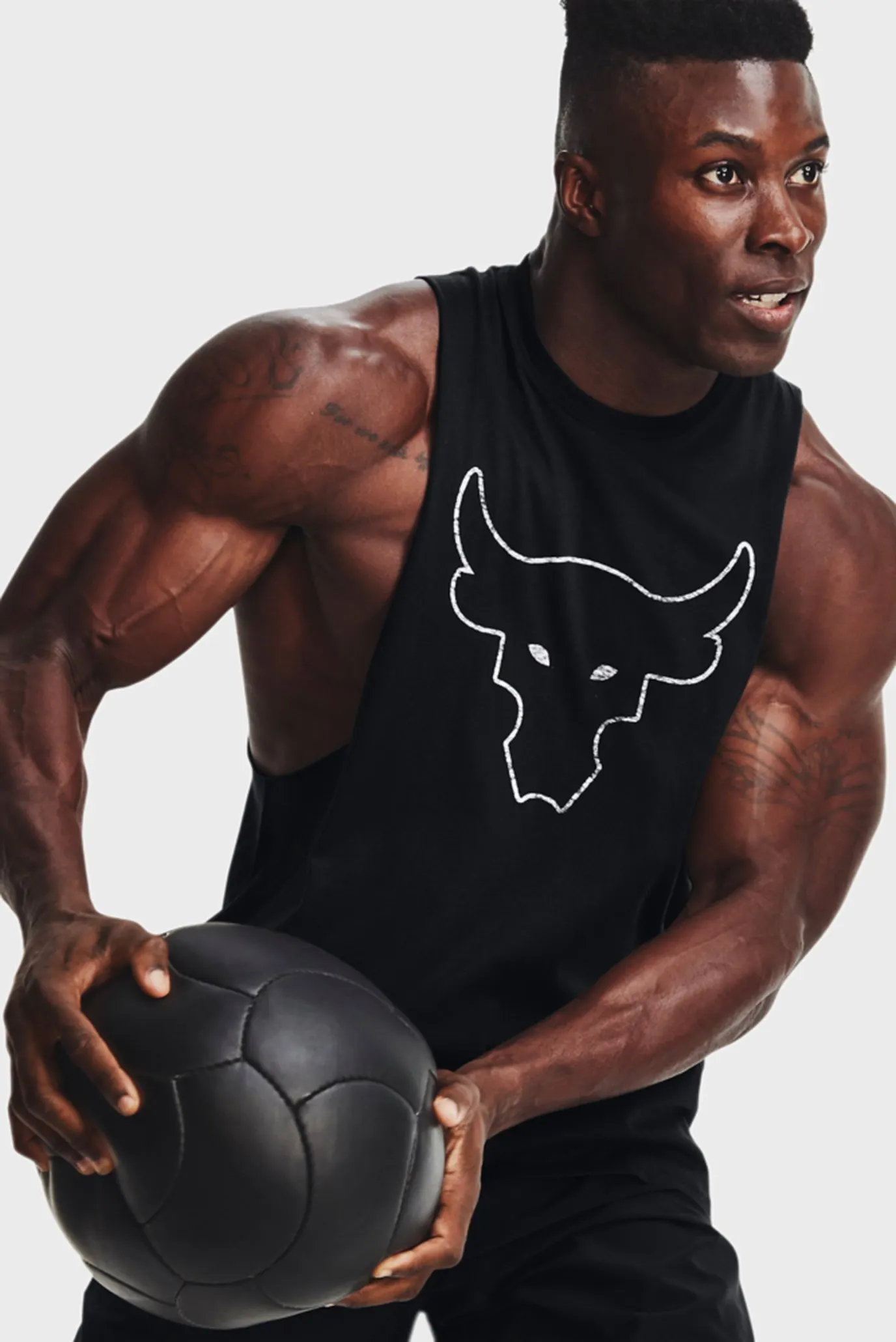 Мужская черная майка UA Pjt Rock Brahma Bull Tank 5