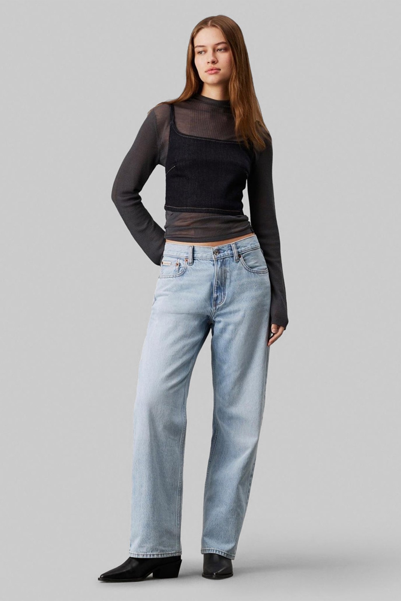 Свитер MIXED SHEER RIB LS SWEATER TOP 2