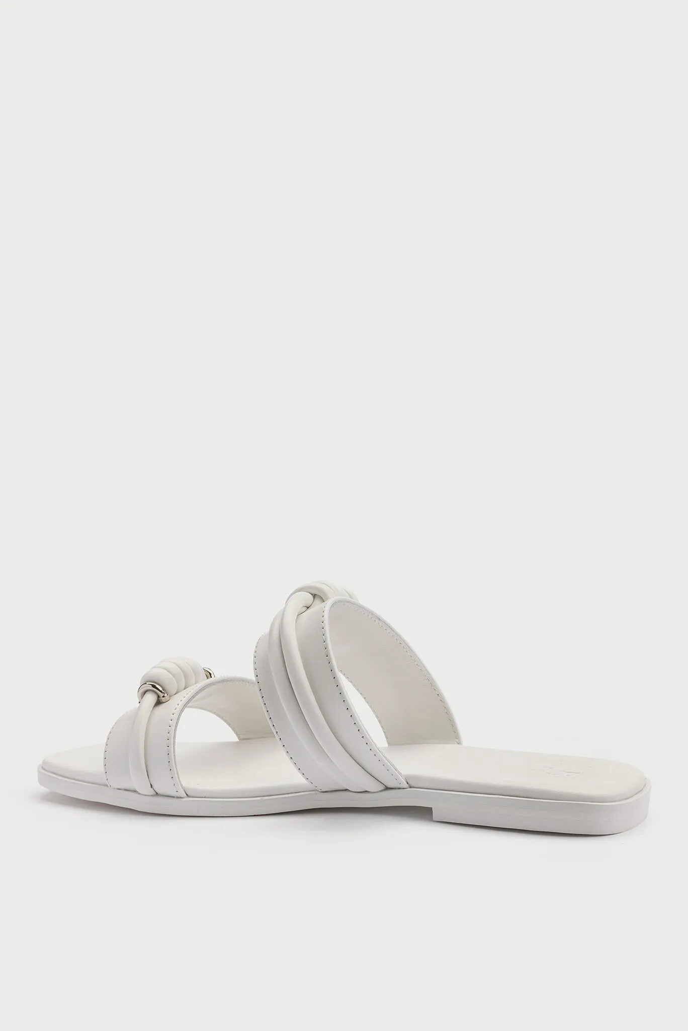 Женские белые кожаные слайдеры Luana 4