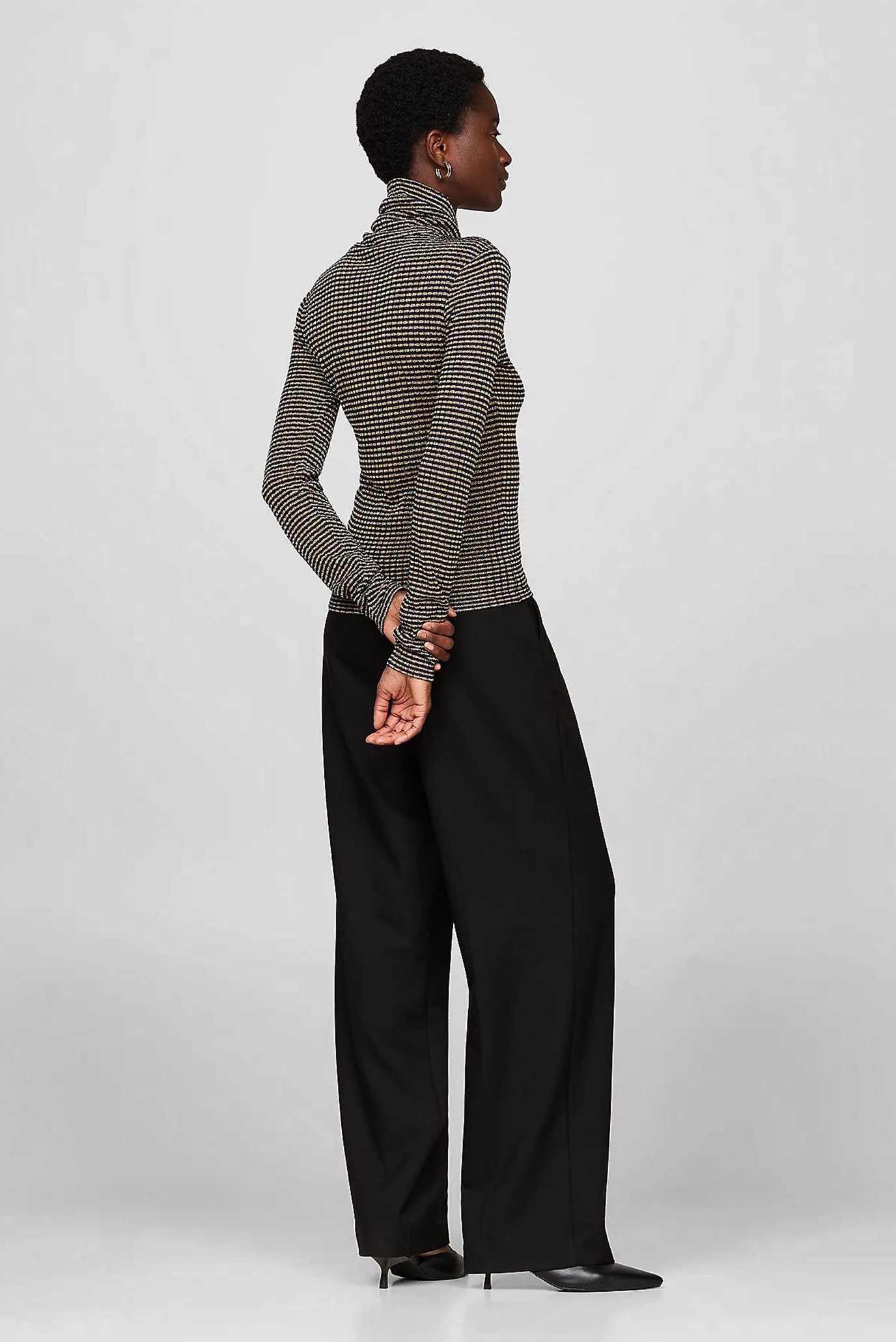 Лонгслив GOLD RIB STRIPE ROLL-NK LS 3