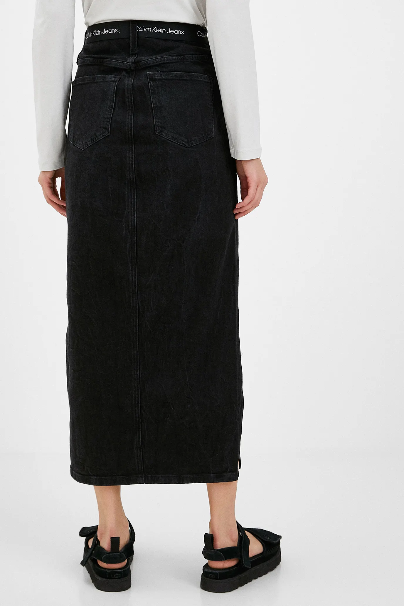 Женская черная джинсовая юбка 8