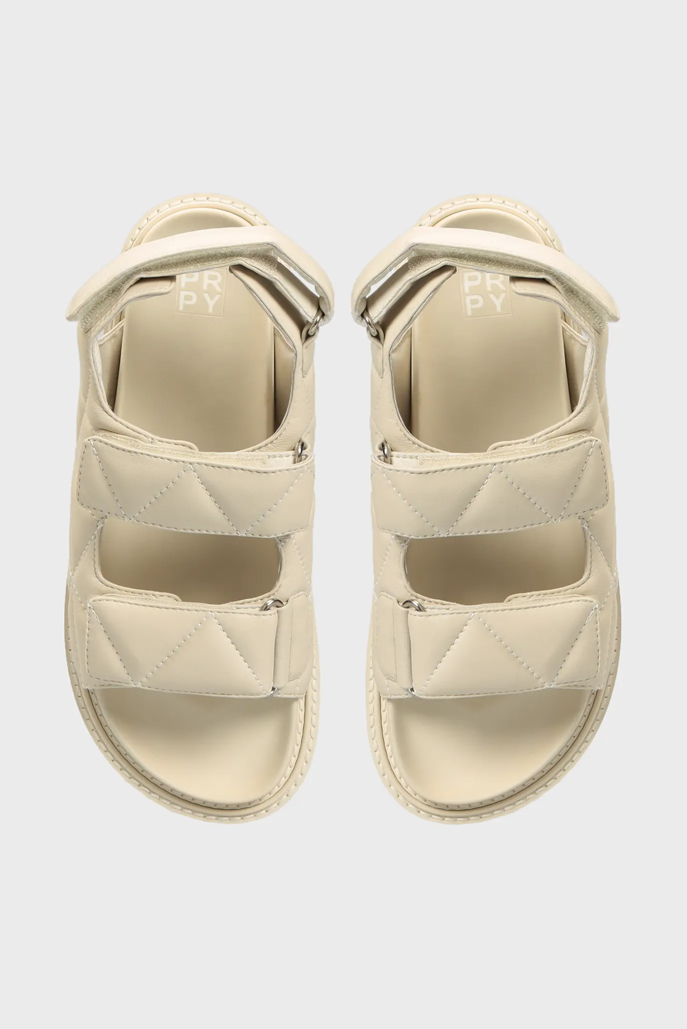 Женские бежевые кожаные сандалии Riviera 9