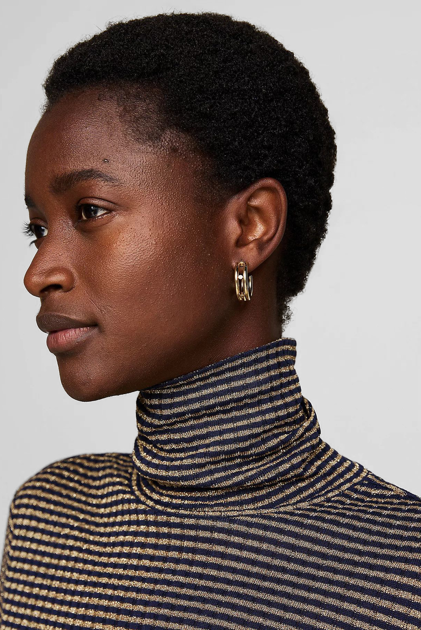 Лонгслив GOLD RIB STRIPE ROLL-NK LS 4