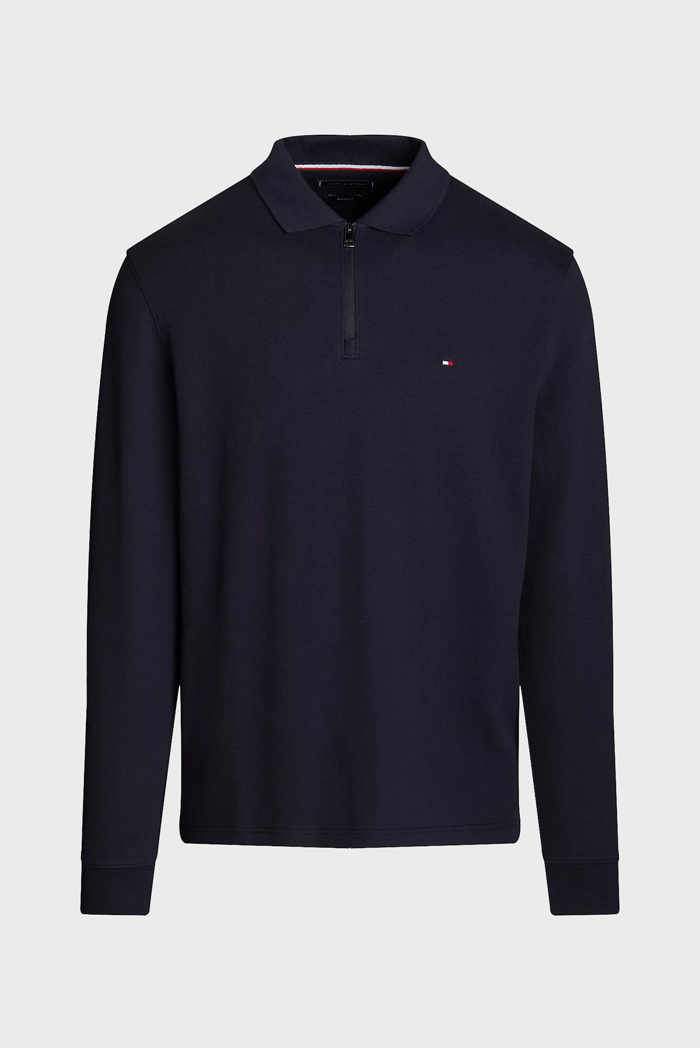 Мужское темно-синее поло L S TEXTURED ZIP REG POLO 5