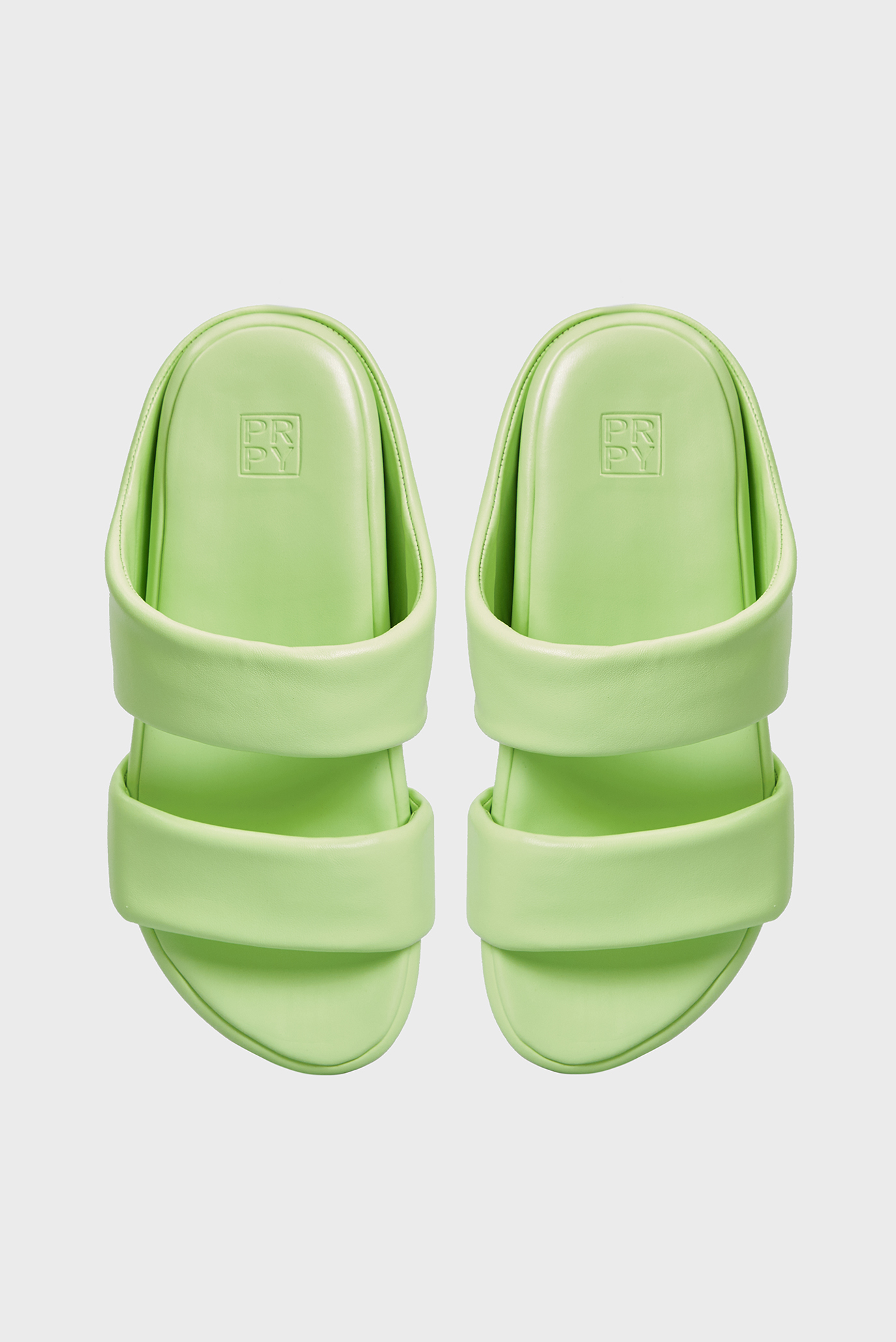 Женские салатовые кожаные слайдеры Cody 7