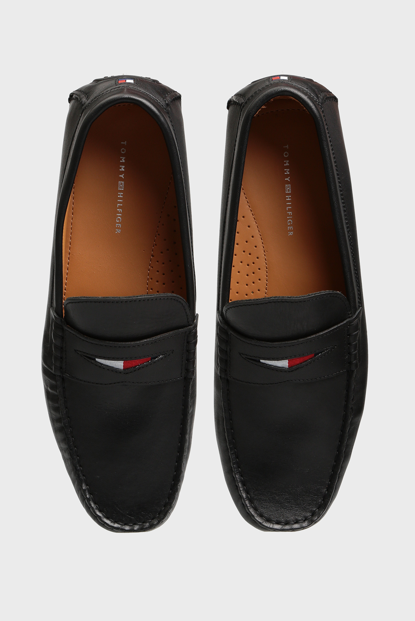 Мужские черные кожаные мокасины 8