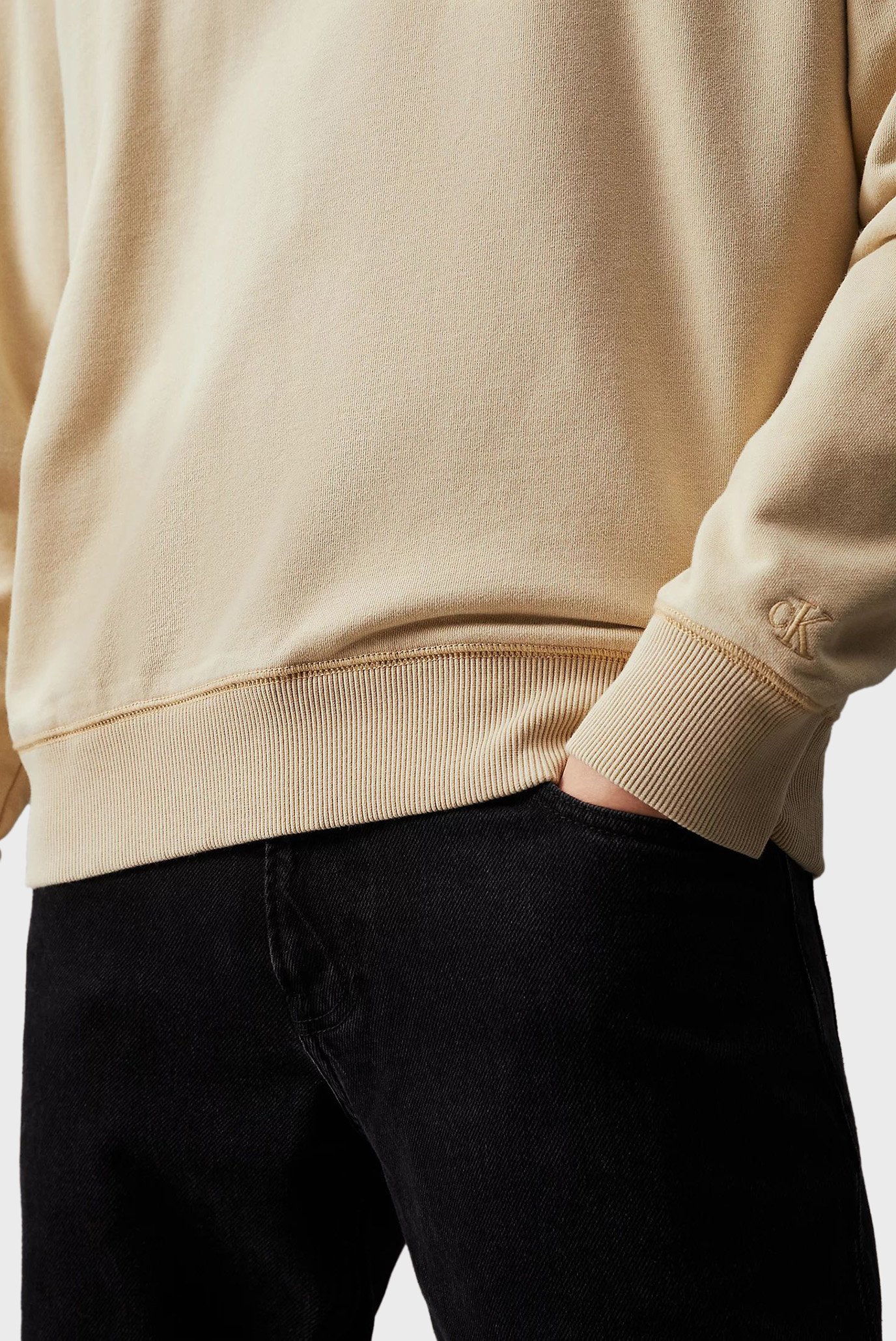 Мужское бежевое худи WASHED MONOLOGO HOODIE 3