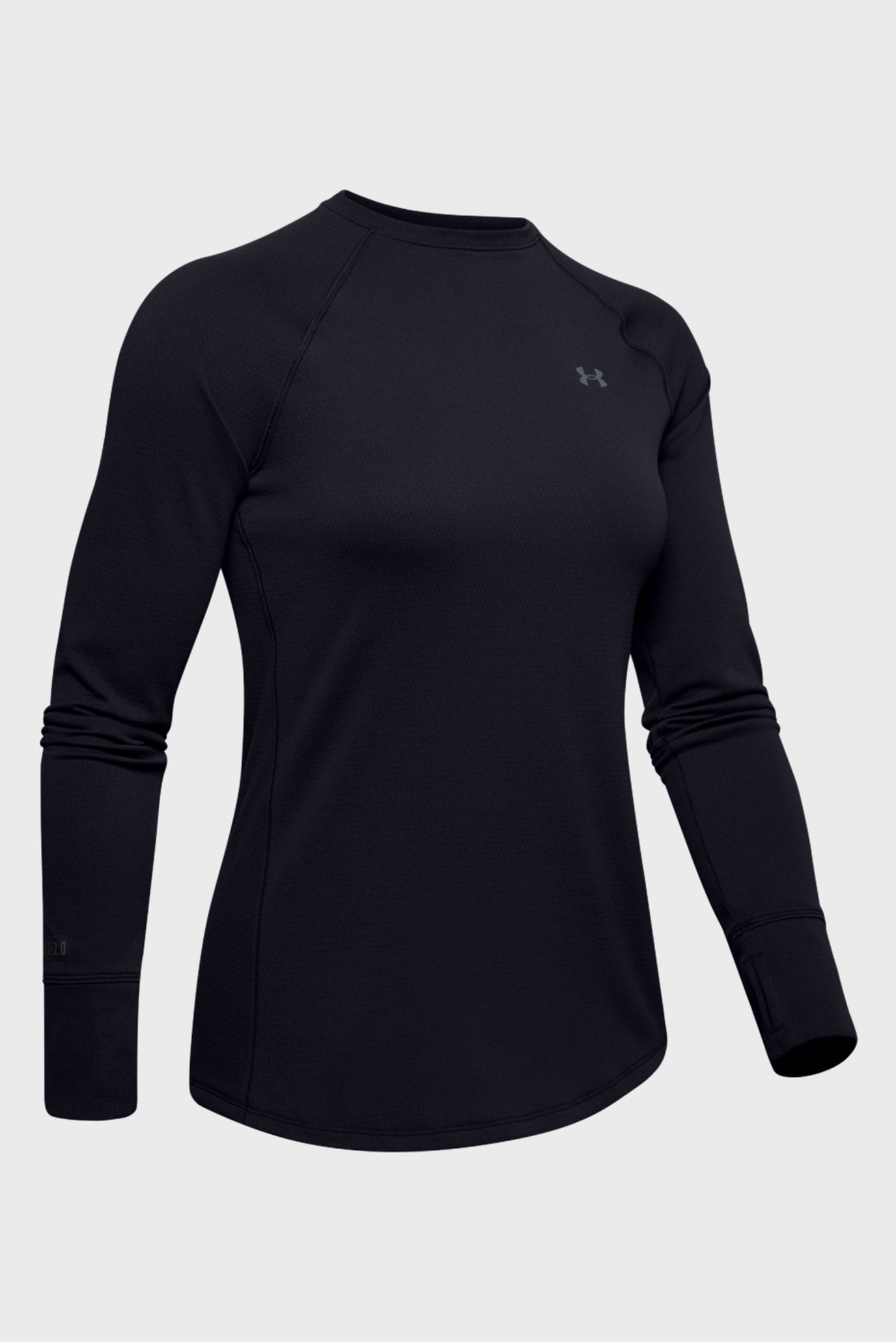 Женский черный термореглан UA Base Crew 2.0 4
