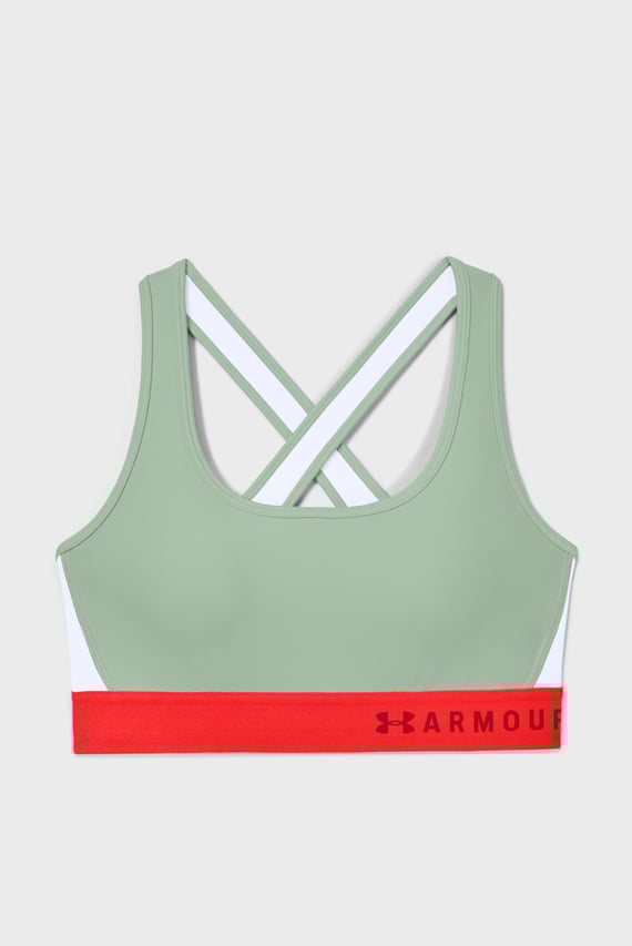 Женский бирюзовый спортивный топ Armour Mid Crossback Bra