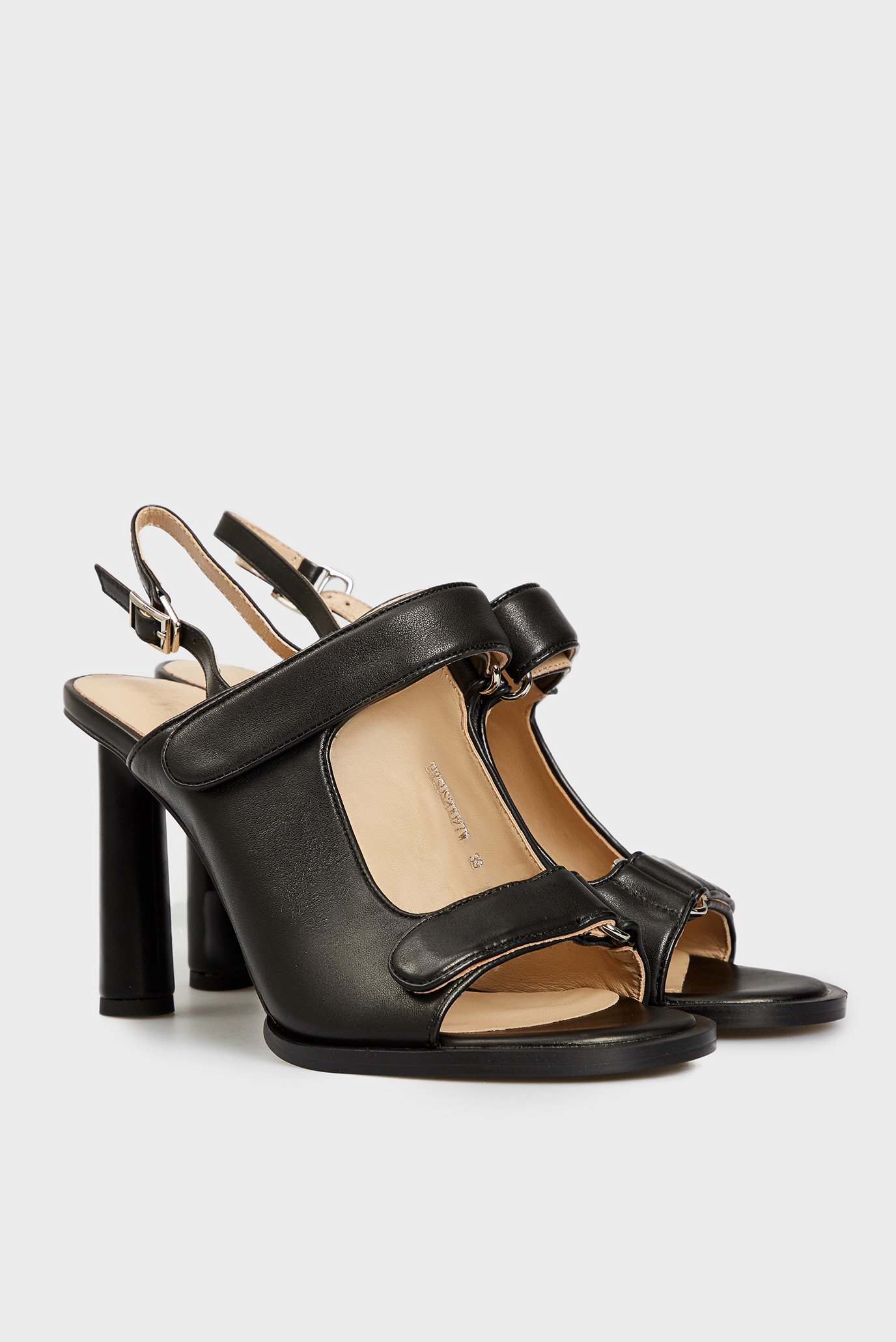 Женские черные кожаные босоножки Skayler 3