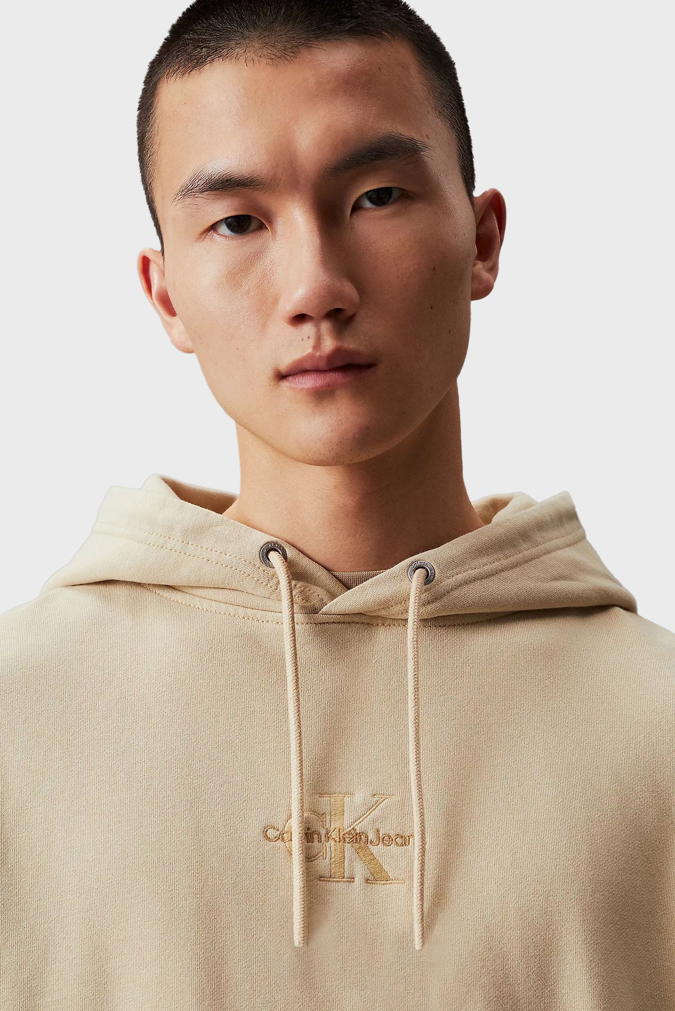 Мужское бежевое худи WASHED MONOLOGO HOODIE 2