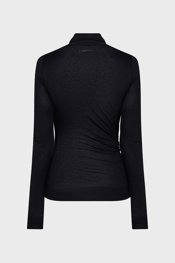 Женский черный гольф GATHERED WAIST LYOCELL LS TOP