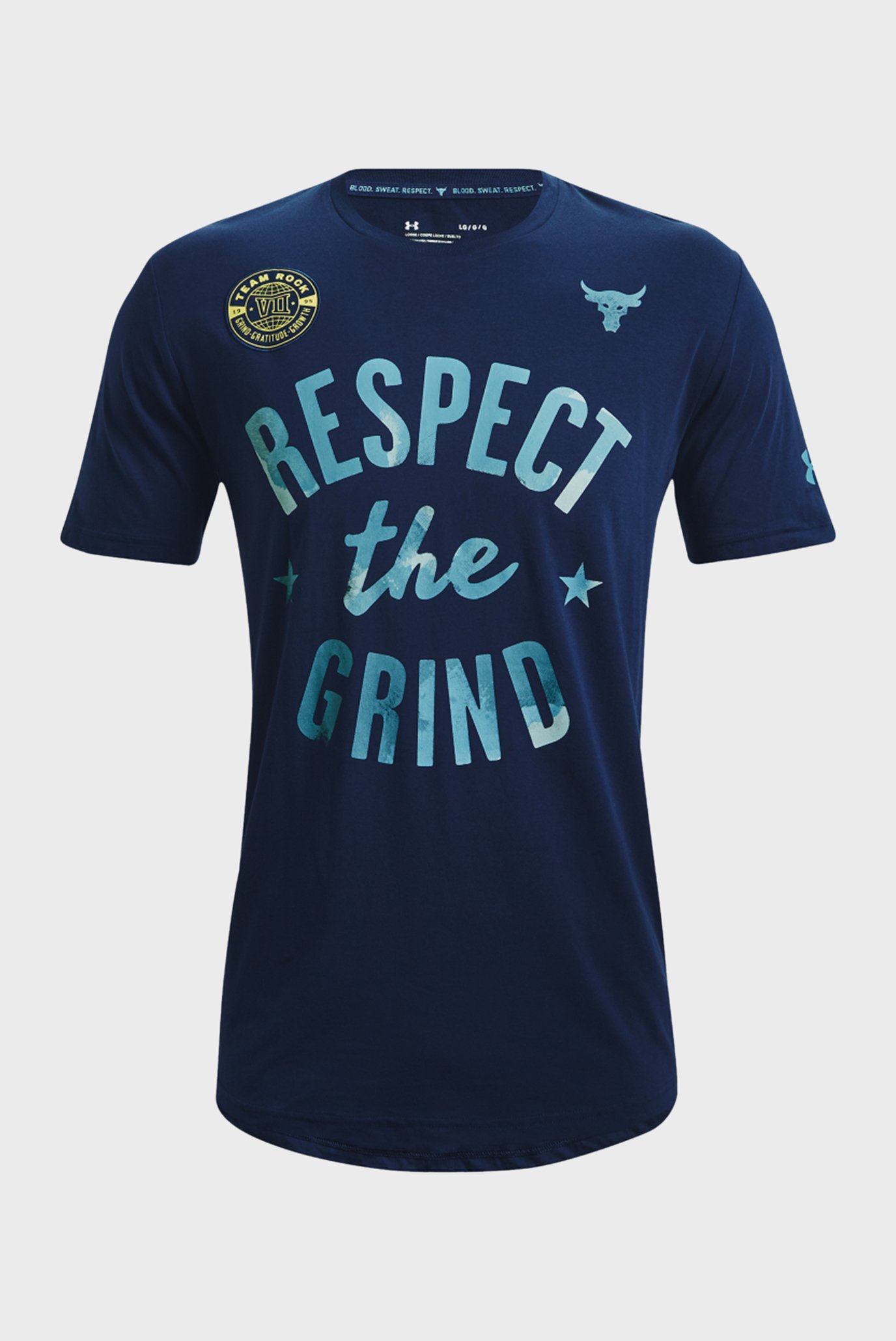 Мужская синяя футболка UA Pjt Rock The Grind SS Under Armour