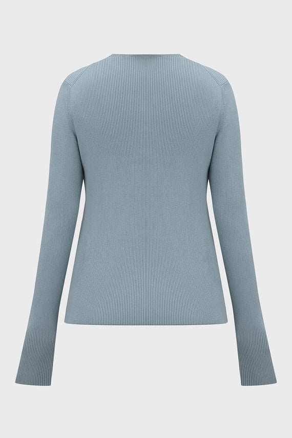 Женский голубой джемпер WOVEN LABEL HENLEY SWEATER