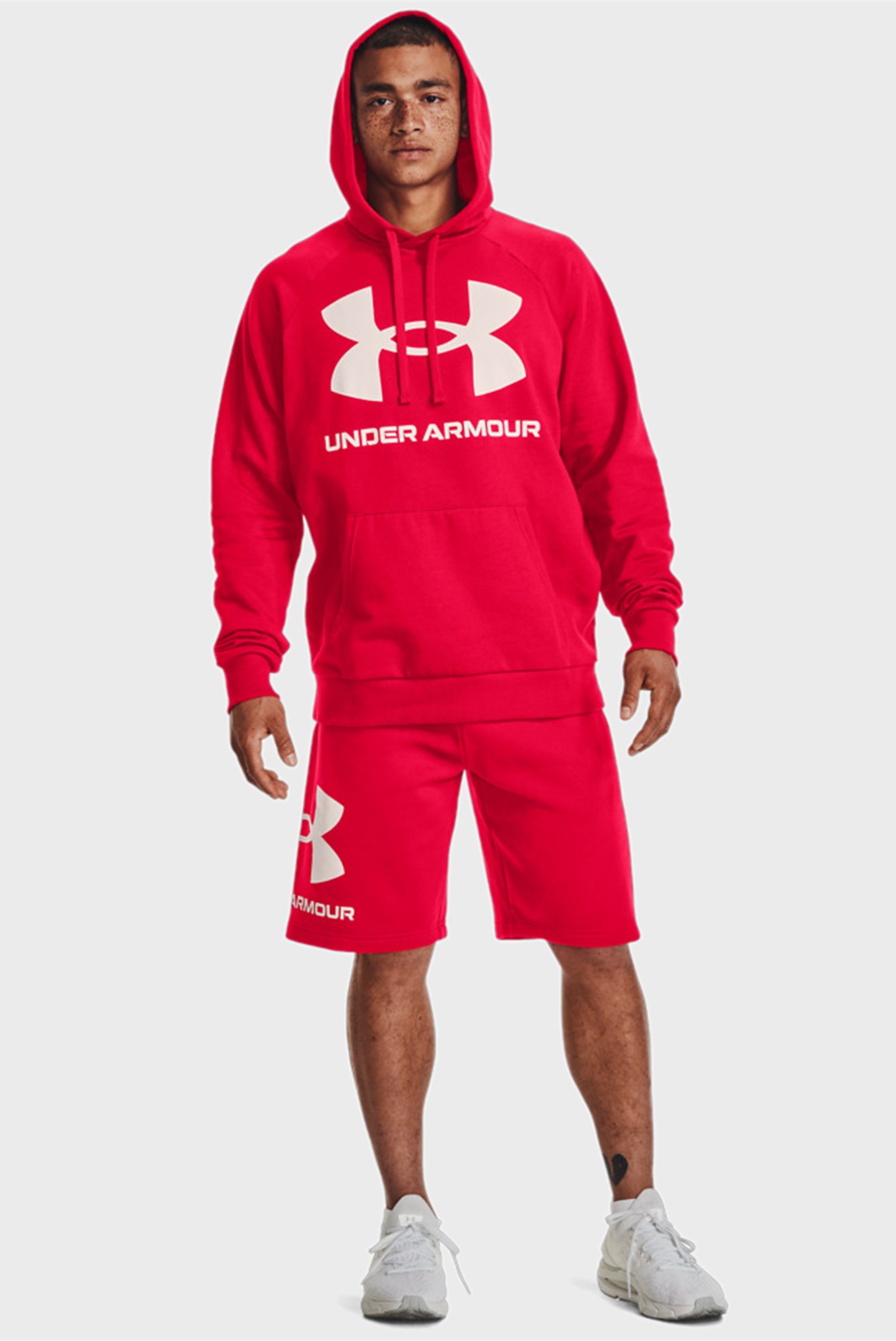 Мужское красное худи UA Rival Fleece Big Logo HD 2