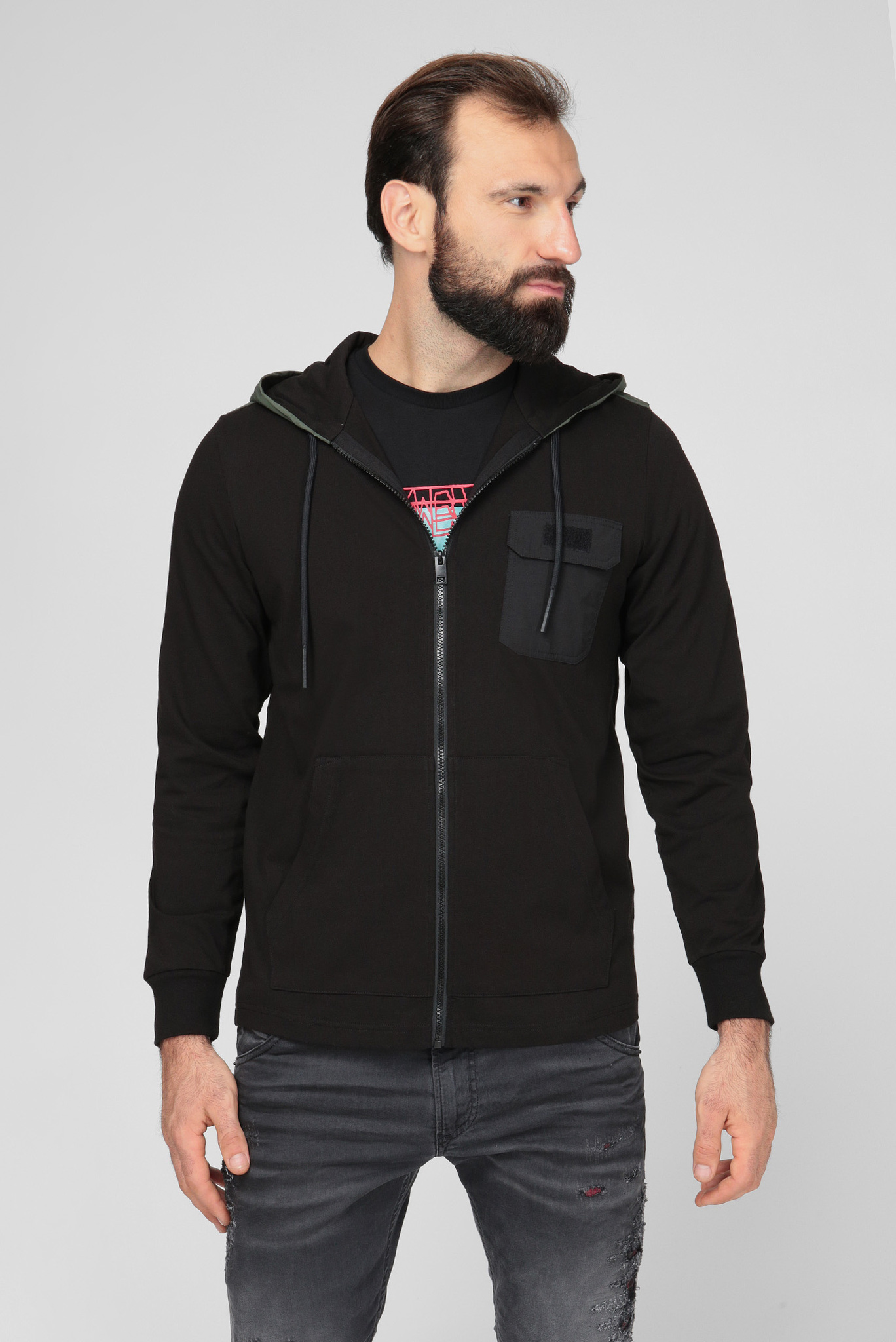 Мужское черное худи T-ARMIEL 1