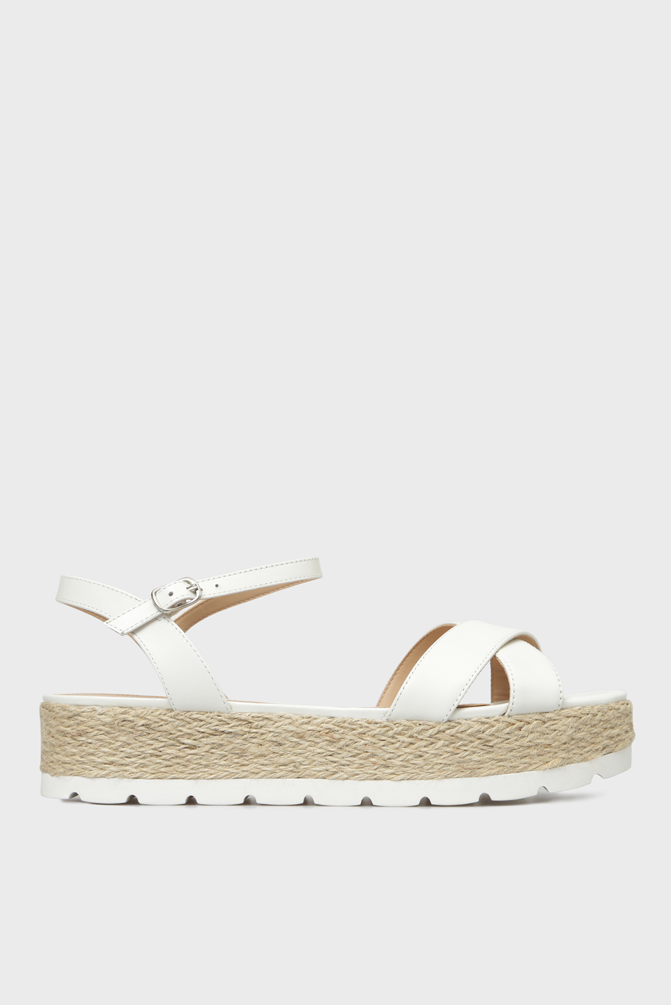 Женские белые кожаные сандалии 6