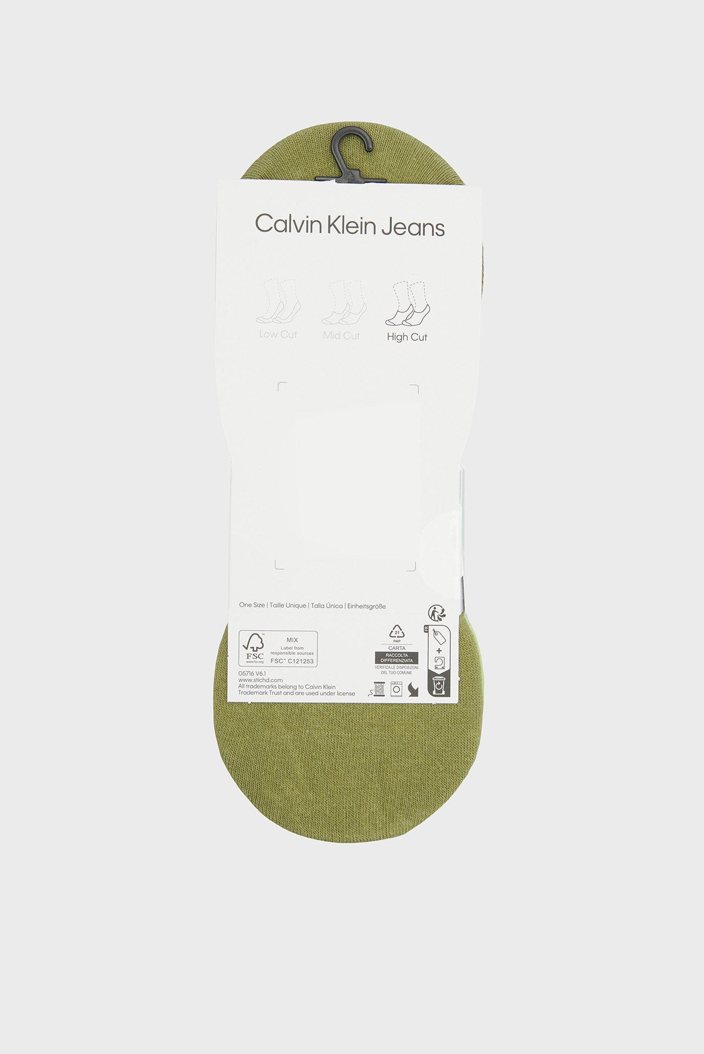 Следы CKJ MEN FOOTIE HIGH CUT 2P CONTRAST TAB 2