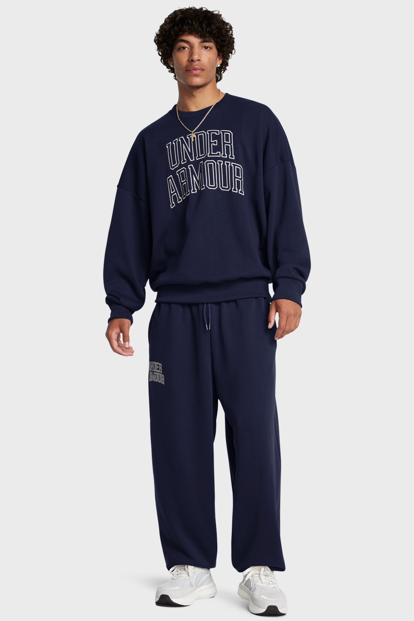 Мужские темно-синие спортивные брюки UA Icon HWT Terry OS Pant 2