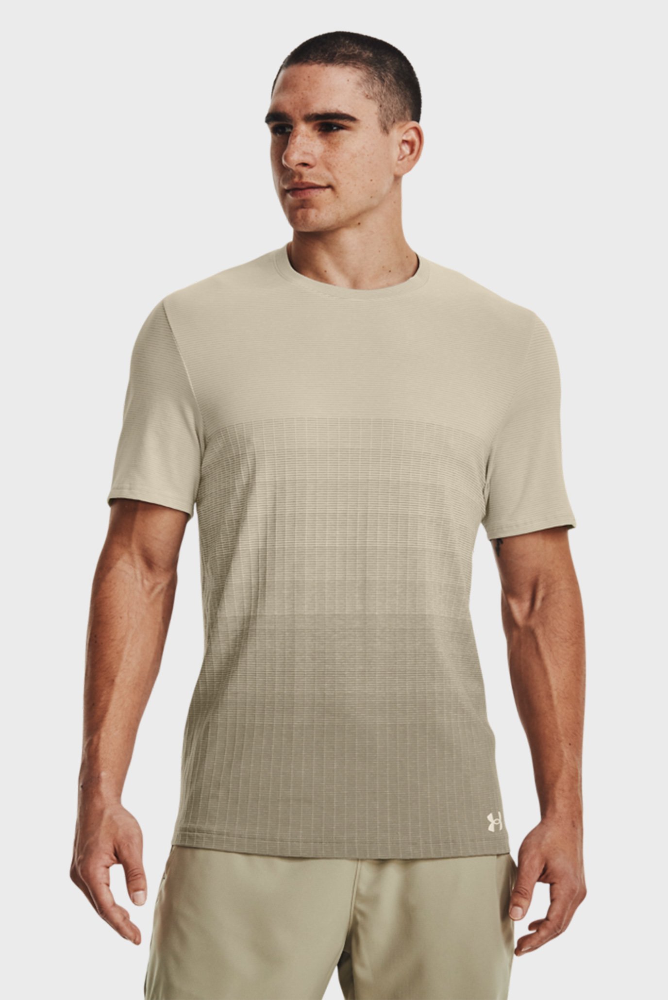 Мужская бежевая футболка UA Seamless LUX SS 1
