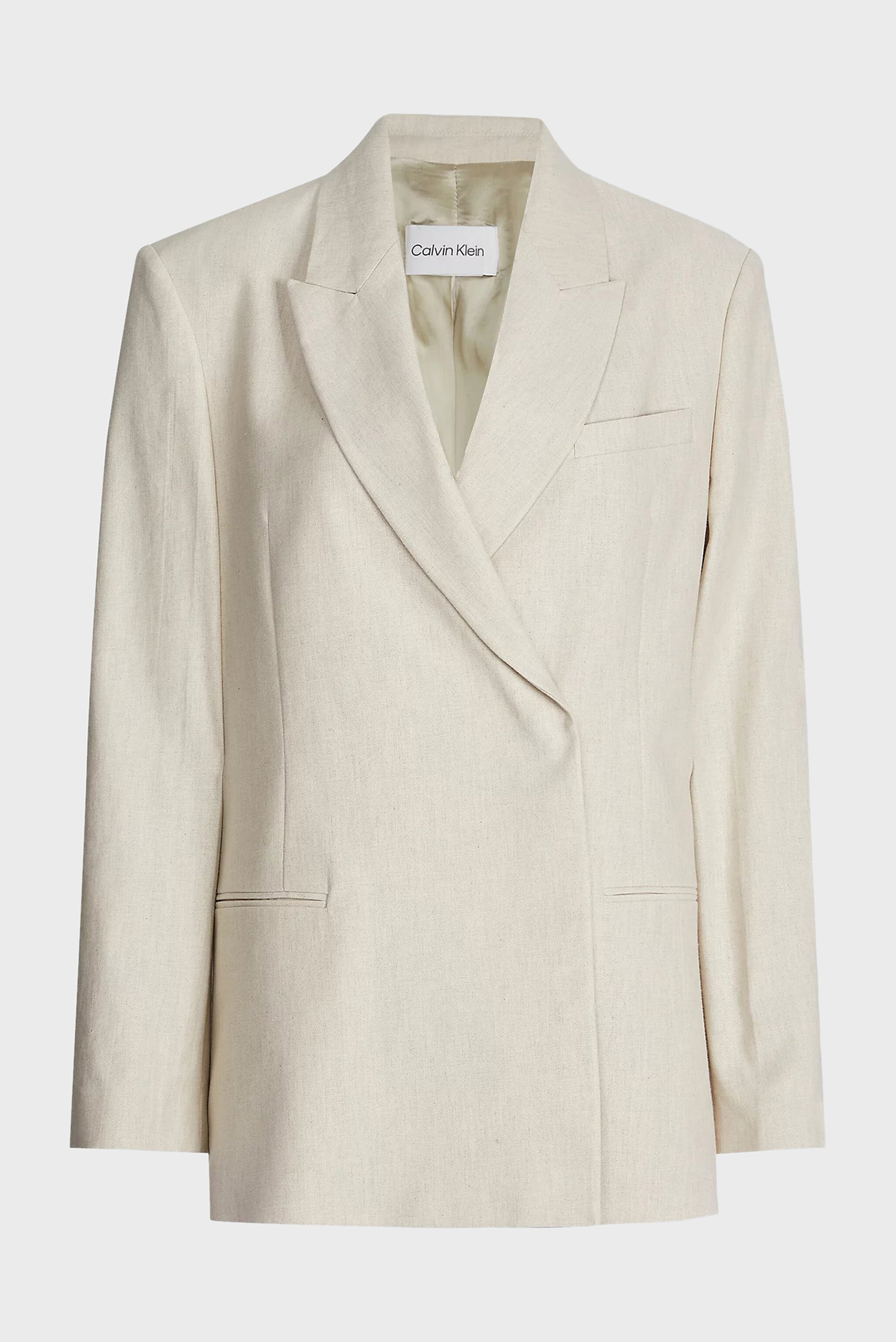 Женский белый льняной жакет 10