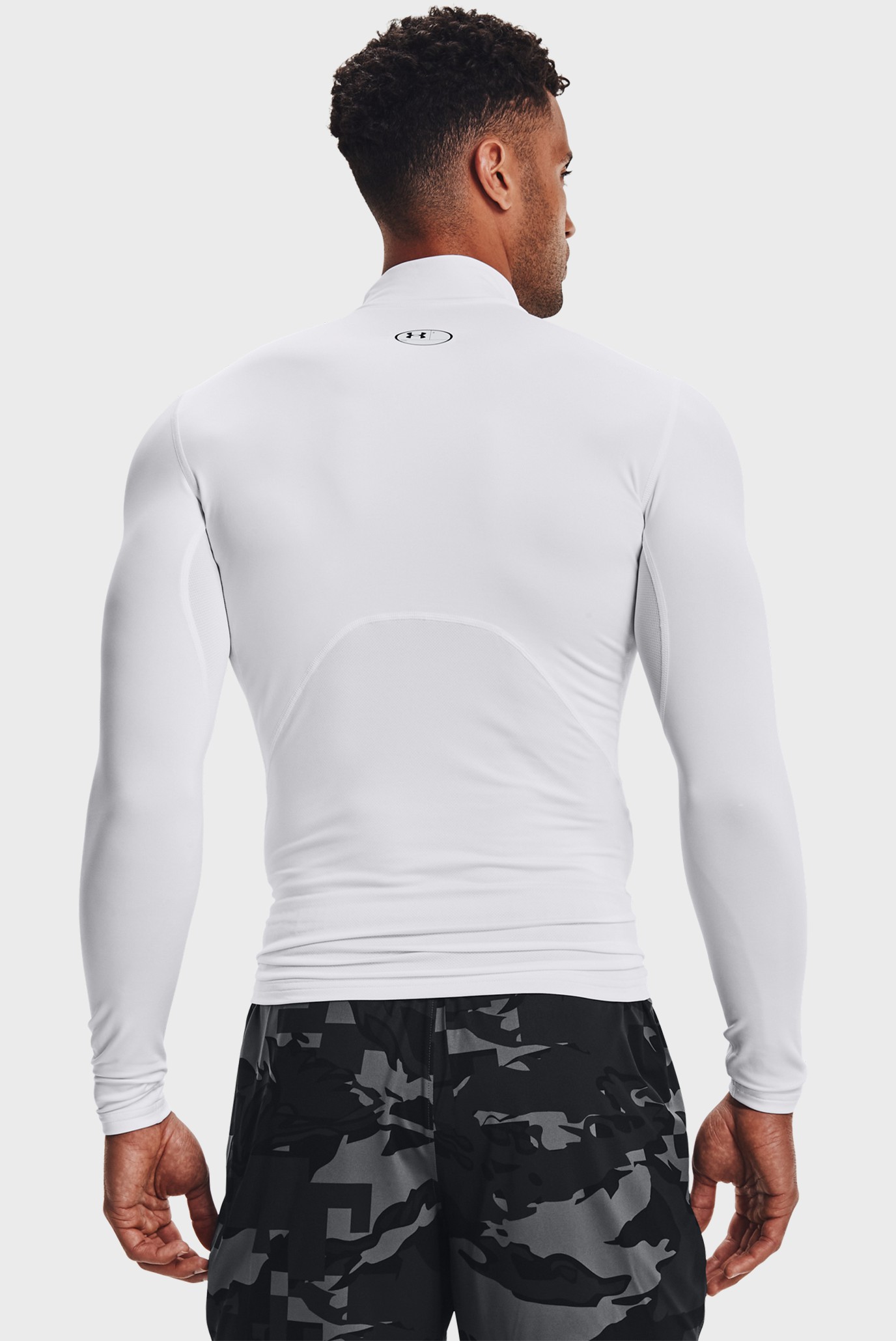 Мужской белый термореглан UA CG Armour Comp Mock 3