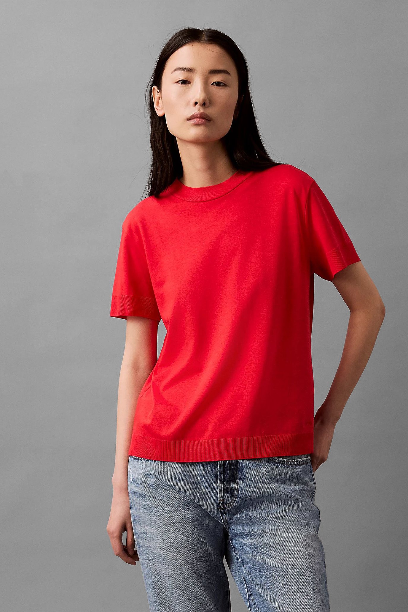 Футболка SS Silk Touch Fine Knit Mock Nk 1
