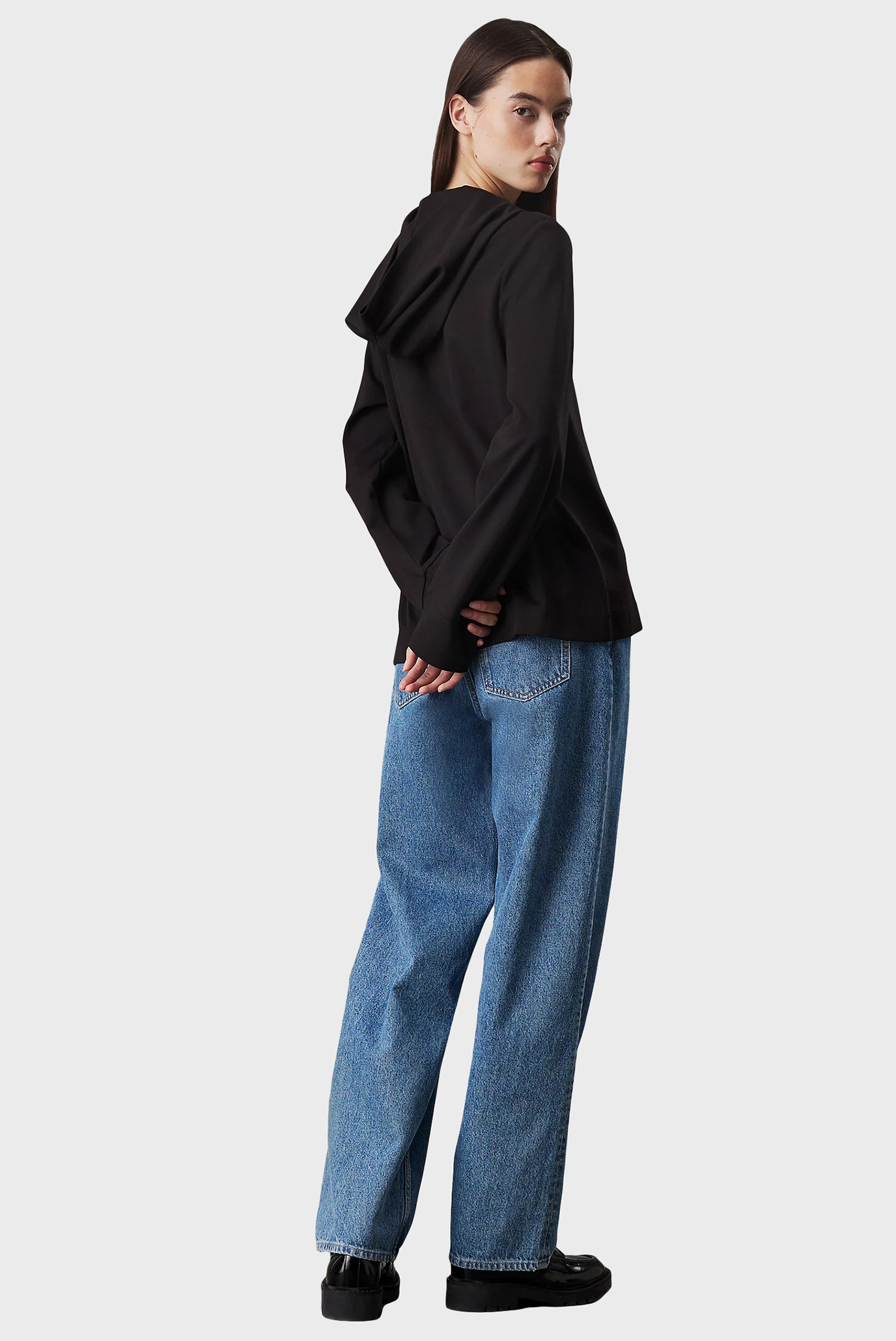 Женское черное худи LOGO ELASTIC MILANO HOODIE 4