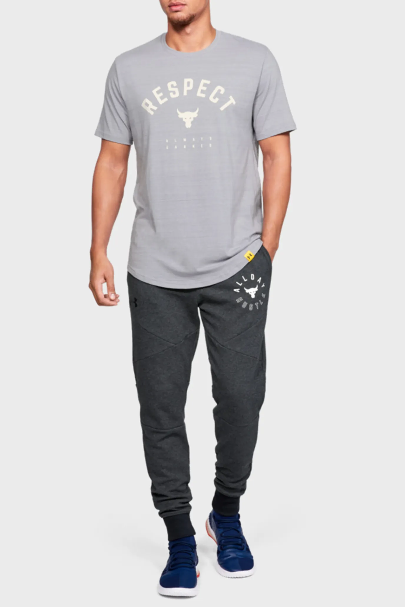 Мужская серая футболка PROJECT ROCK RESPECT TEE 8