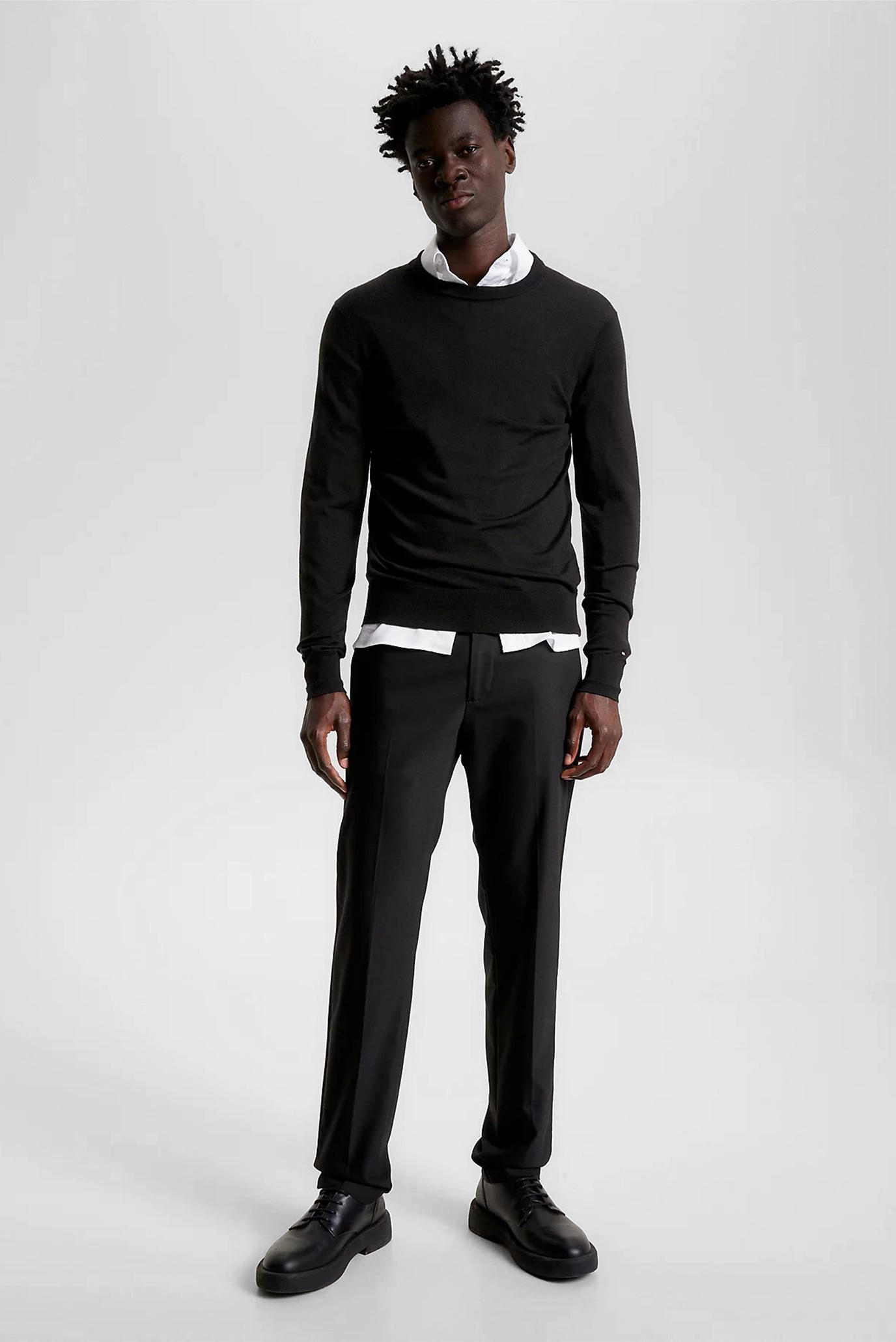 Мужской черный шерстяной джемпер FINE GAUGE MERINO CREW NK 2