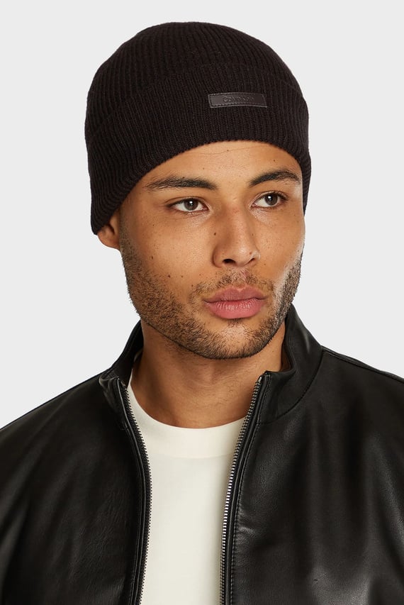 Мужская черная кашемировая шапка CASHMERE BEANIE
