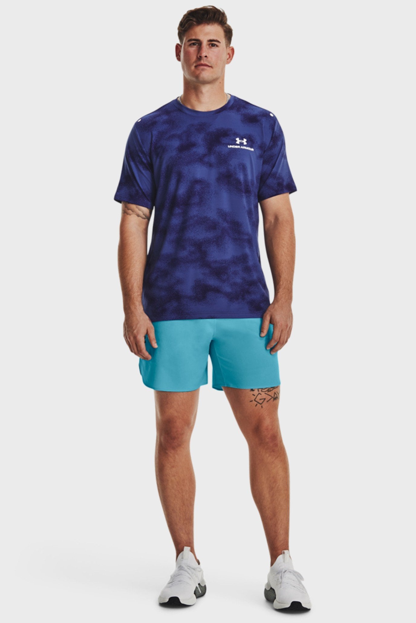 Мужская темно-синяя футболка UA Rush Energy Print SS 8