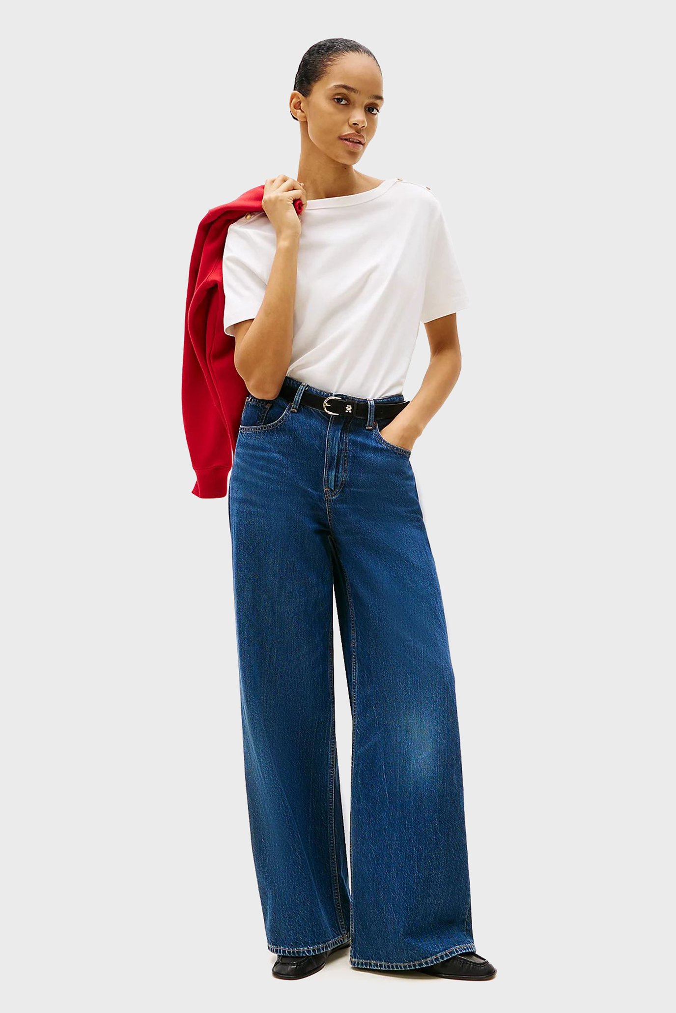 Женская белая футболка REG STRIPE GOLD 2