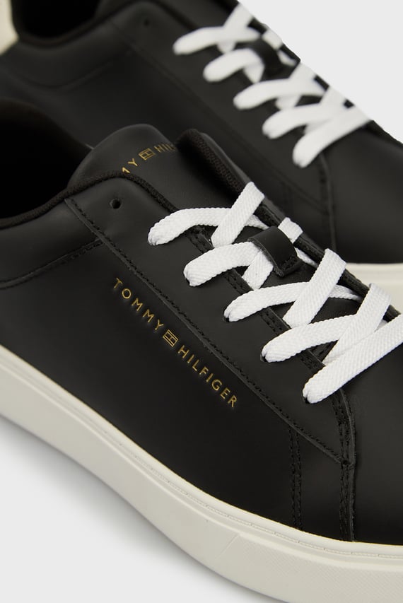 Женские черные кожаные сникерсы ESSENTIAL COURT SNEAKER