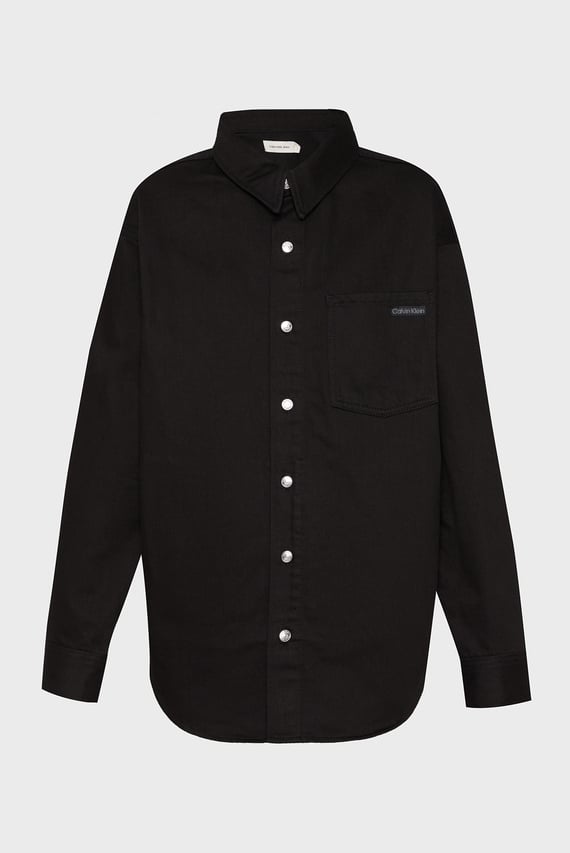 Женская черная джинсовая рубашка DAD DENIM OVERSHIRT