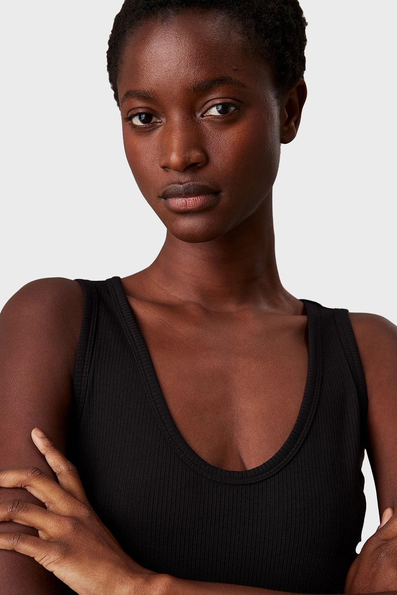 Женский черный топ MODAL RIB 2