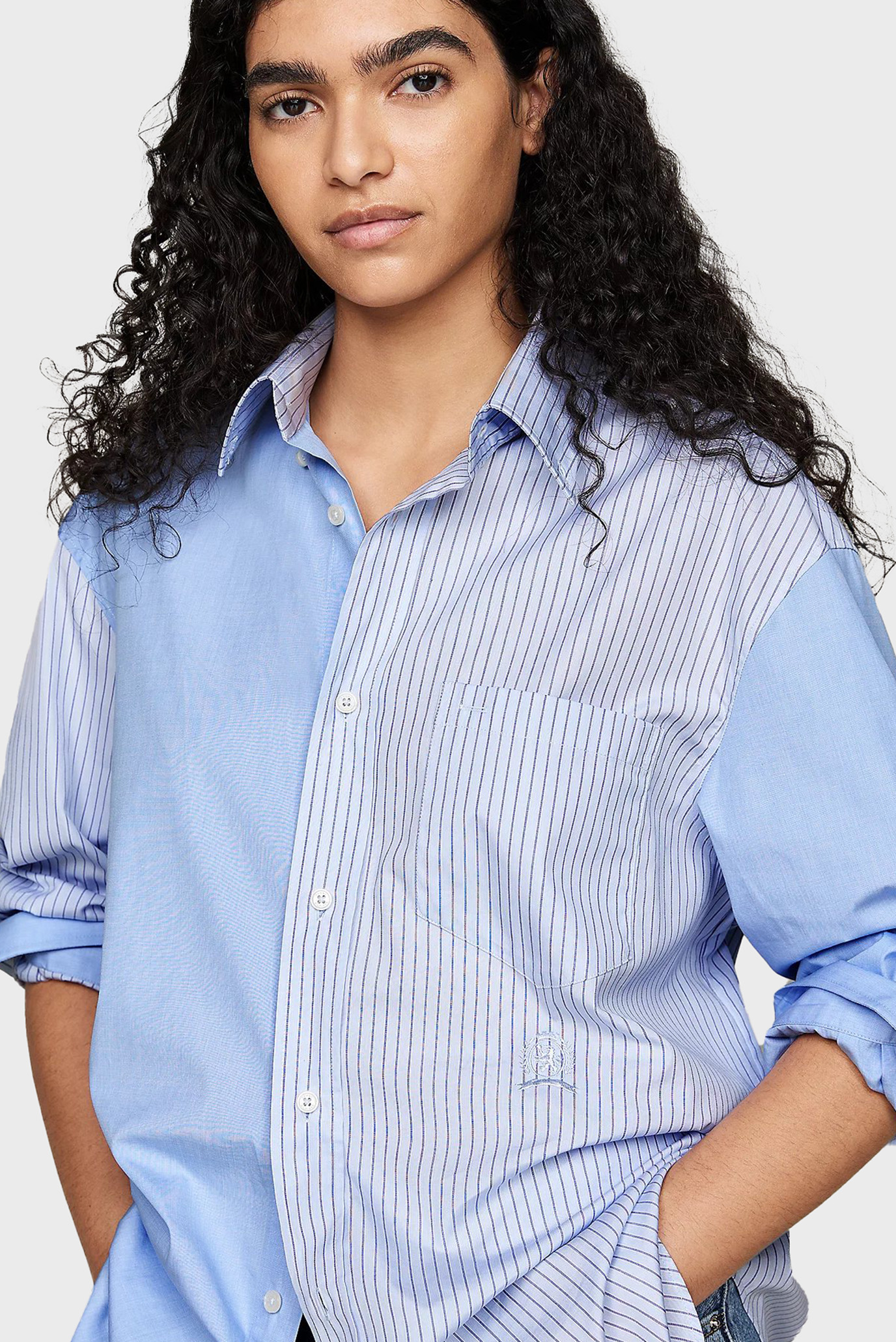 Женская голубая рубашка THC ITHACA STRIPE ARCHIVE 4