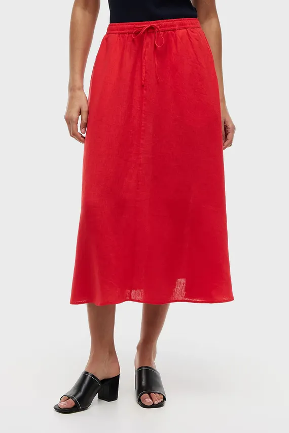 Юбка ESS LINEN FLARE MIDI SKIRT Tommy Hilfiger