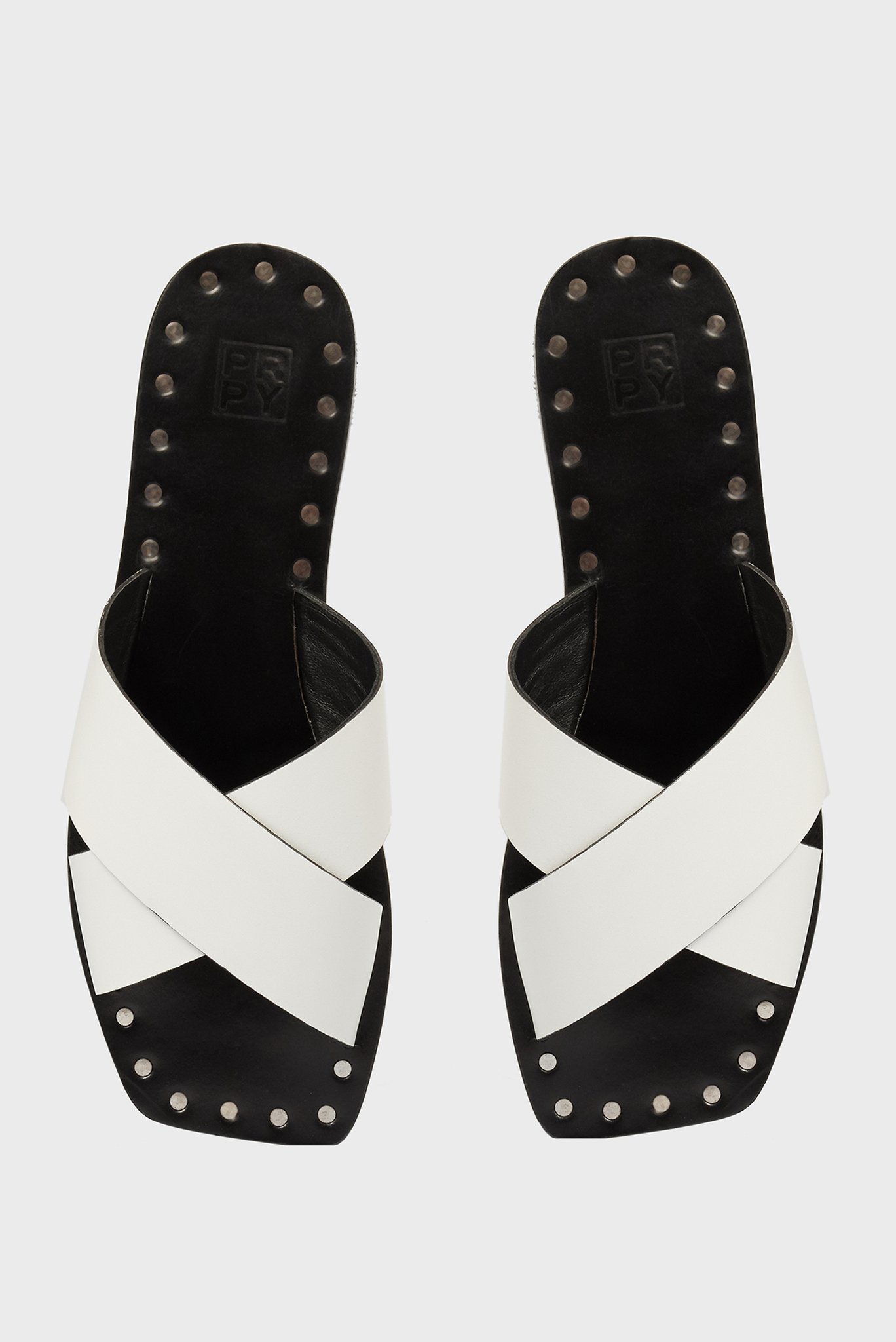 Женские белые кожаные слайдеры Adrianna 5