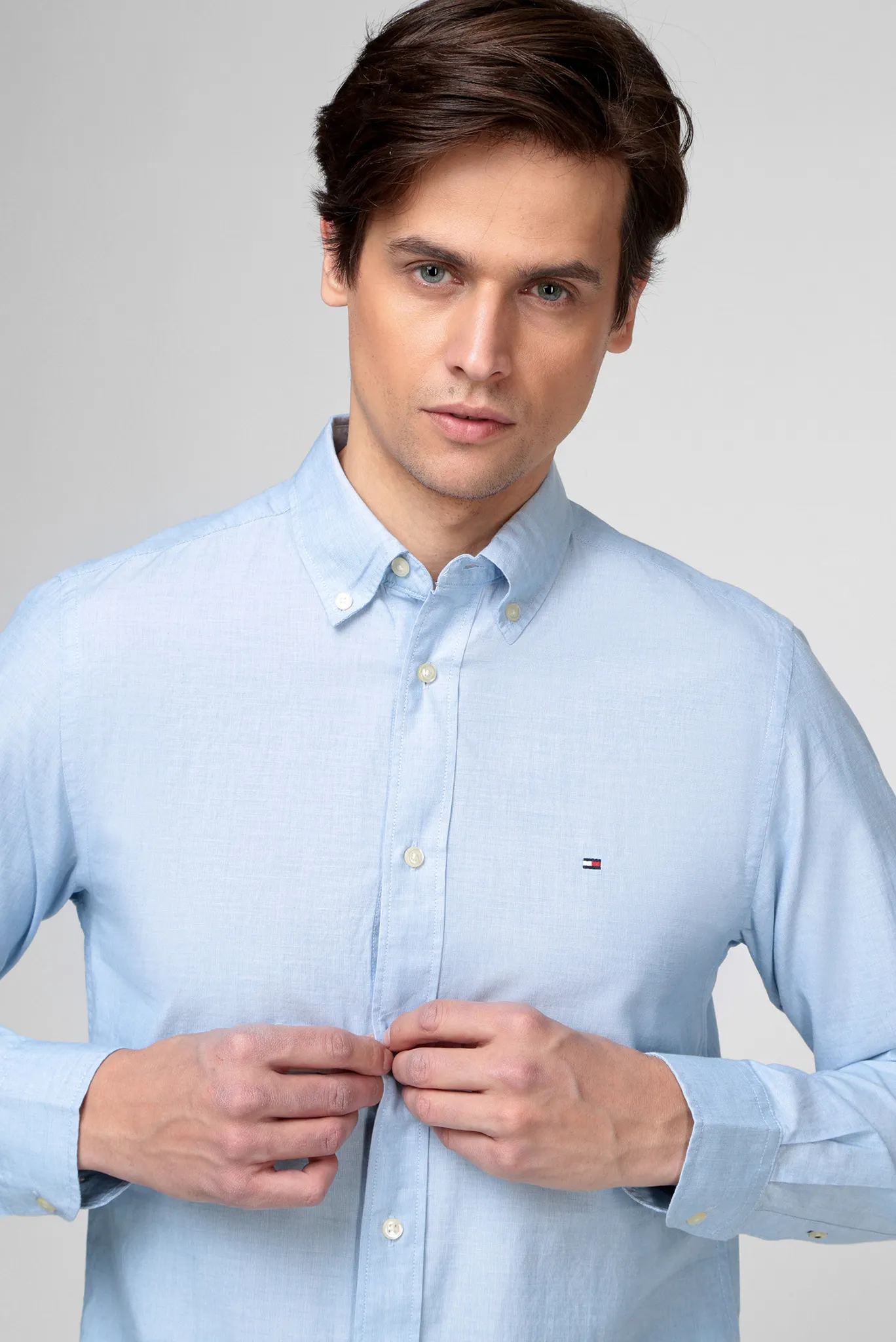 Мужская голубая рубашка NATURAL SOFT POPLIN 2