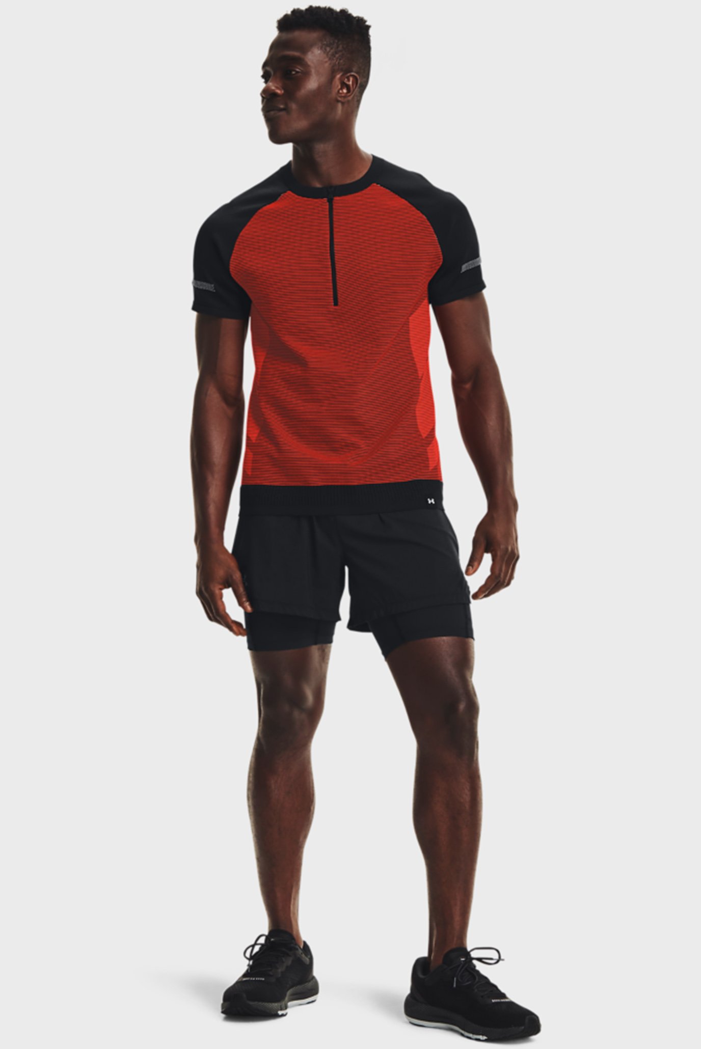 Мужская красная футболка UA IntelliKnit Half Zip SS 11