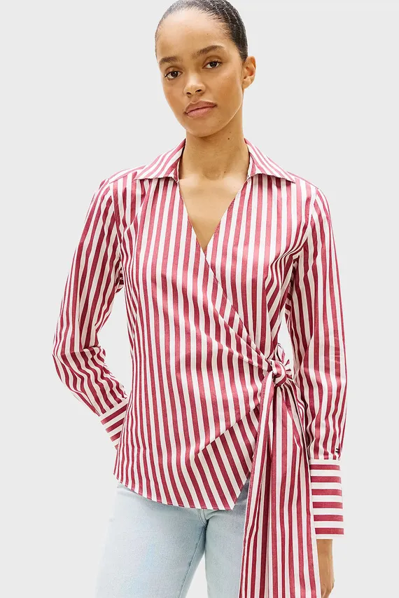 Рубашка POPLIN KNOT BLOUSE WITH LS Tommy Hilfiger