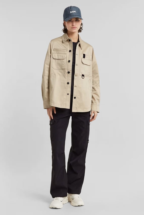 Женская бежевая рубашка-пальто Tape Overshirt wmn