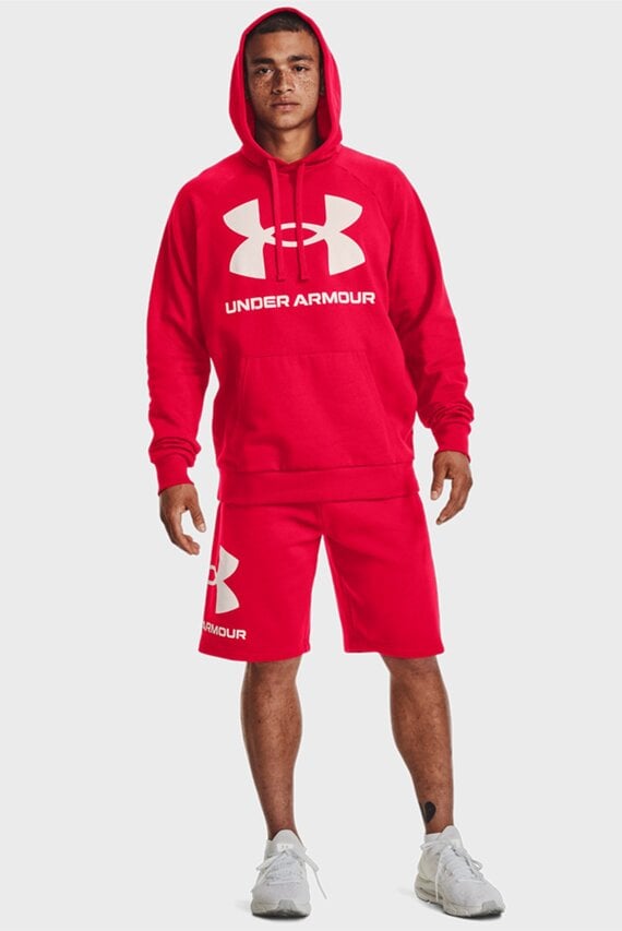 Мужское красное худи UA Rival Fleece Big Logo HD