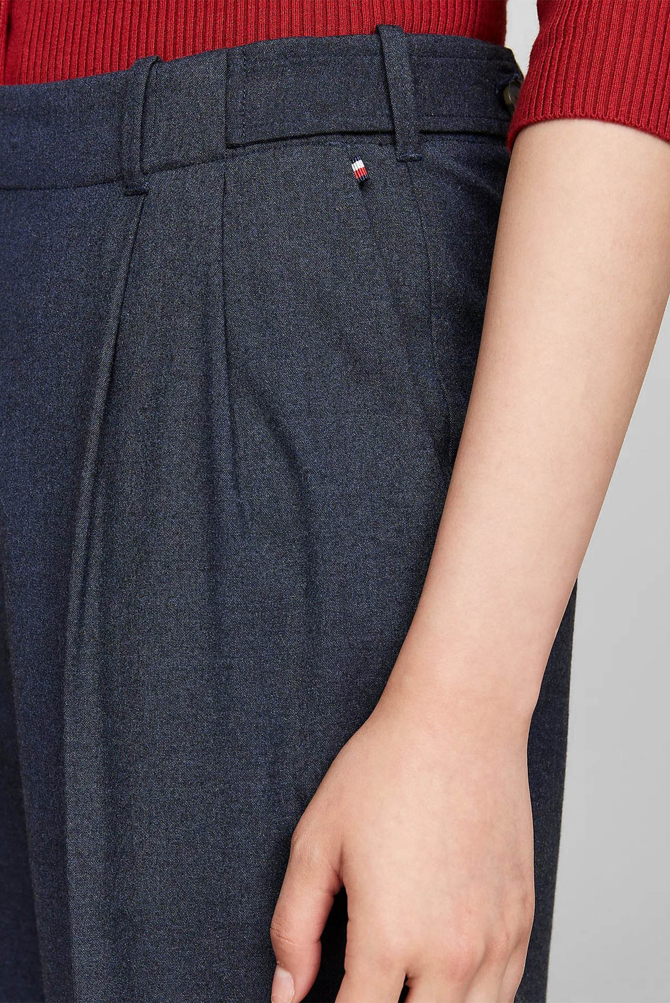 Женские темно-синие брюки FLANNEL RELAXED STRAIGHT 4