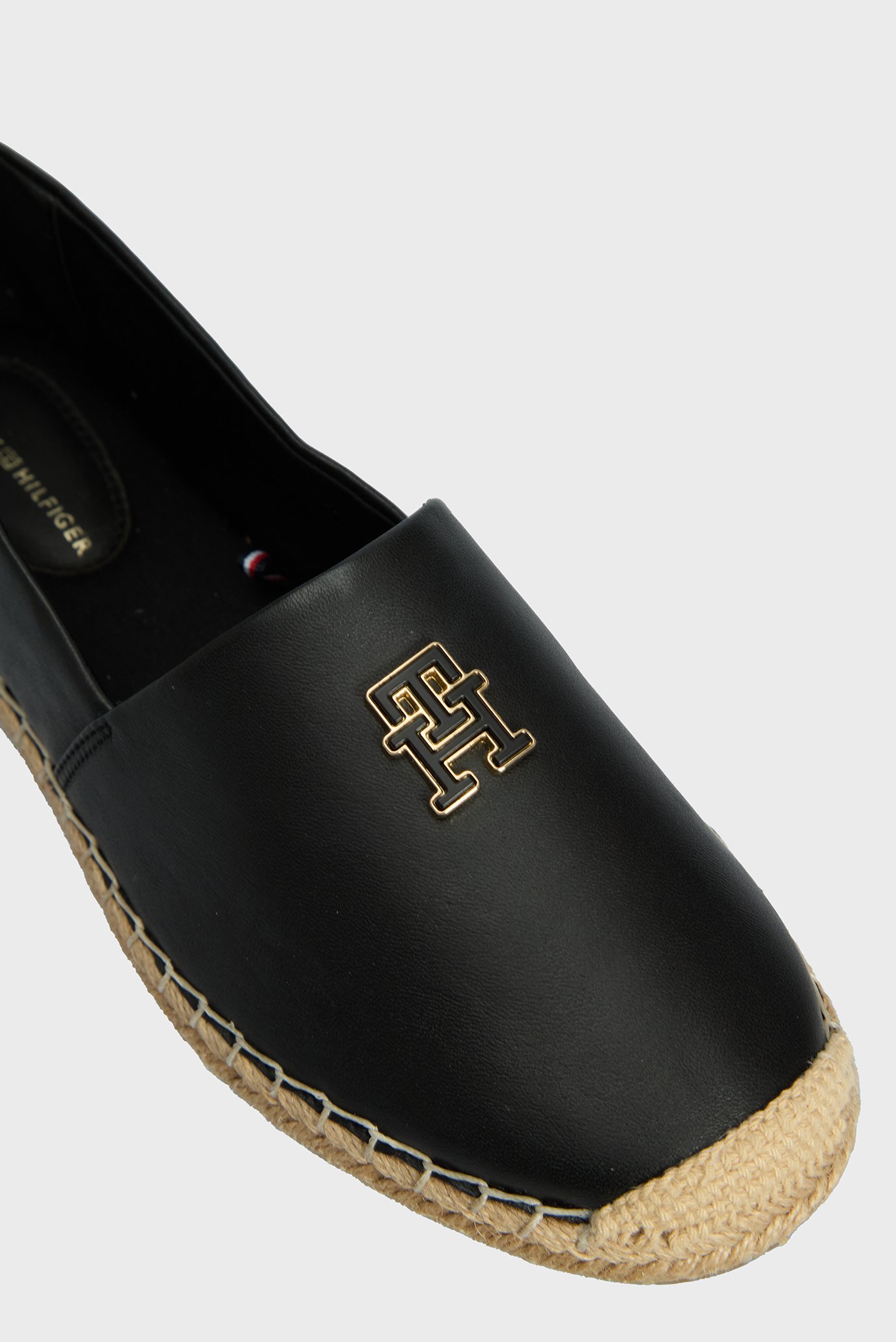 Женские черные кожаные эспадрильи TH LOGO LEATHER ESPADRILLE 2