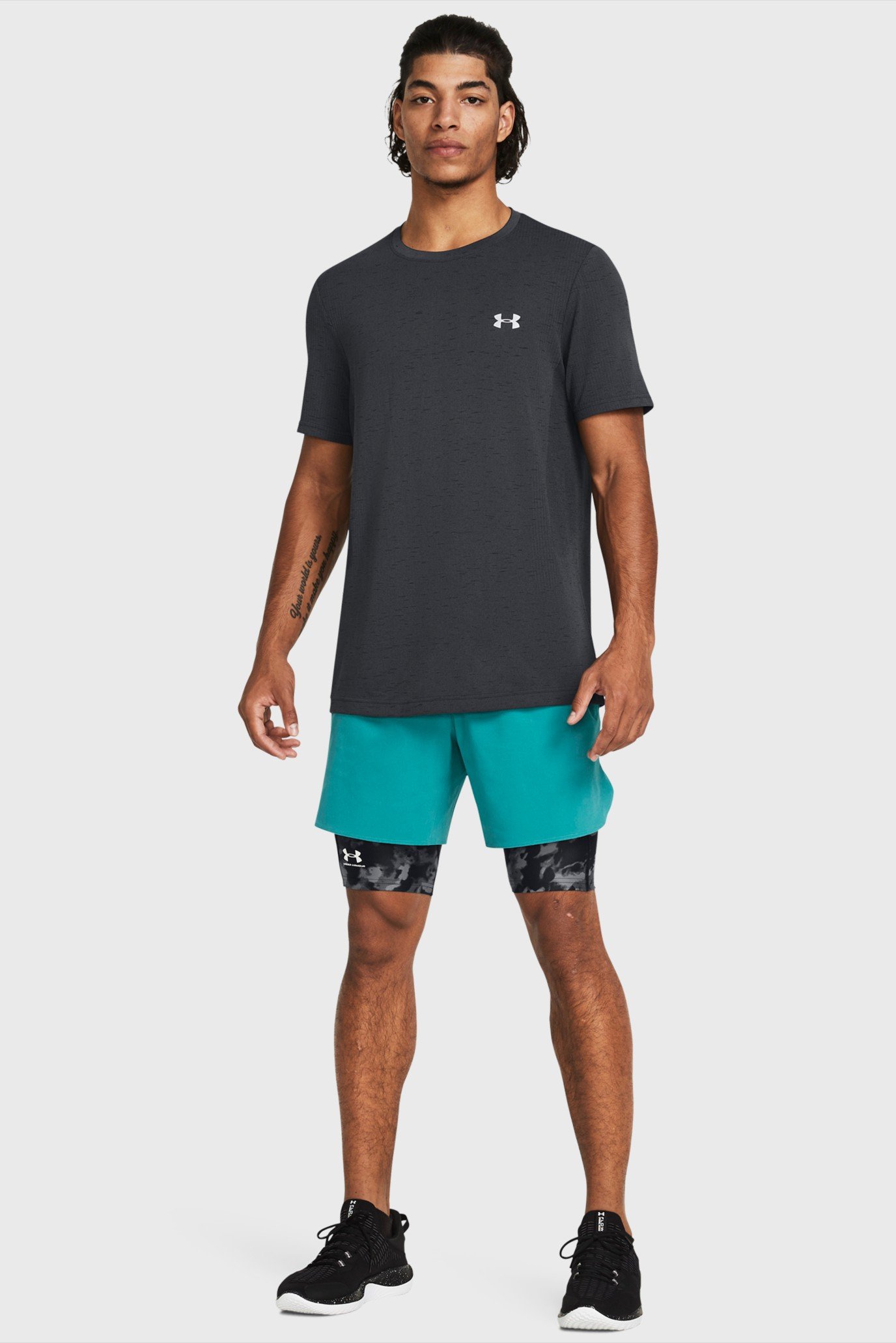 Мужские черные камуфляжные велосипедки UA HG IsoChill Prtd Lg Sts 3