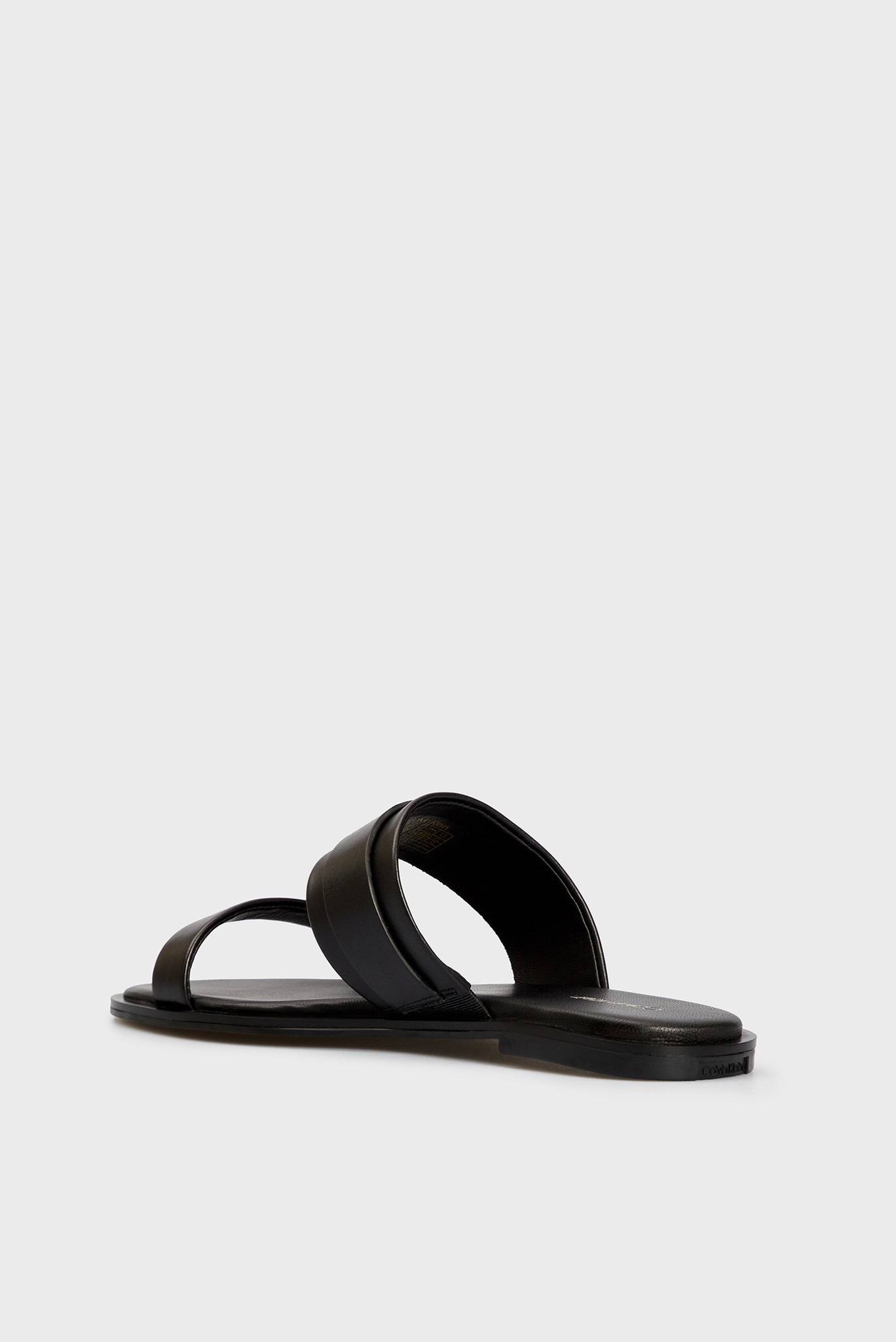 Женские черные кожаные слайдеры ALMOND FLAT 5