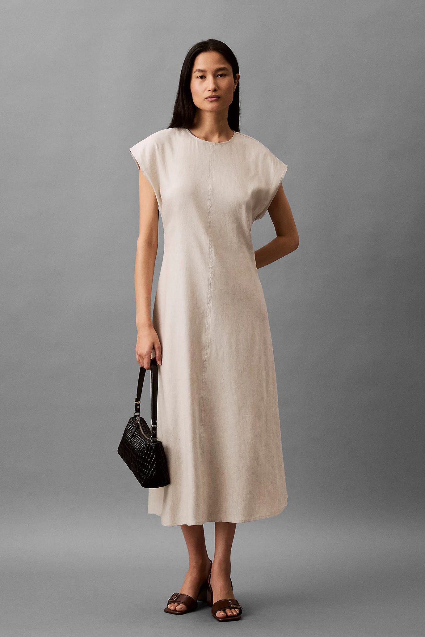 Платье STRETCH LINEN MIDI DRESS 1