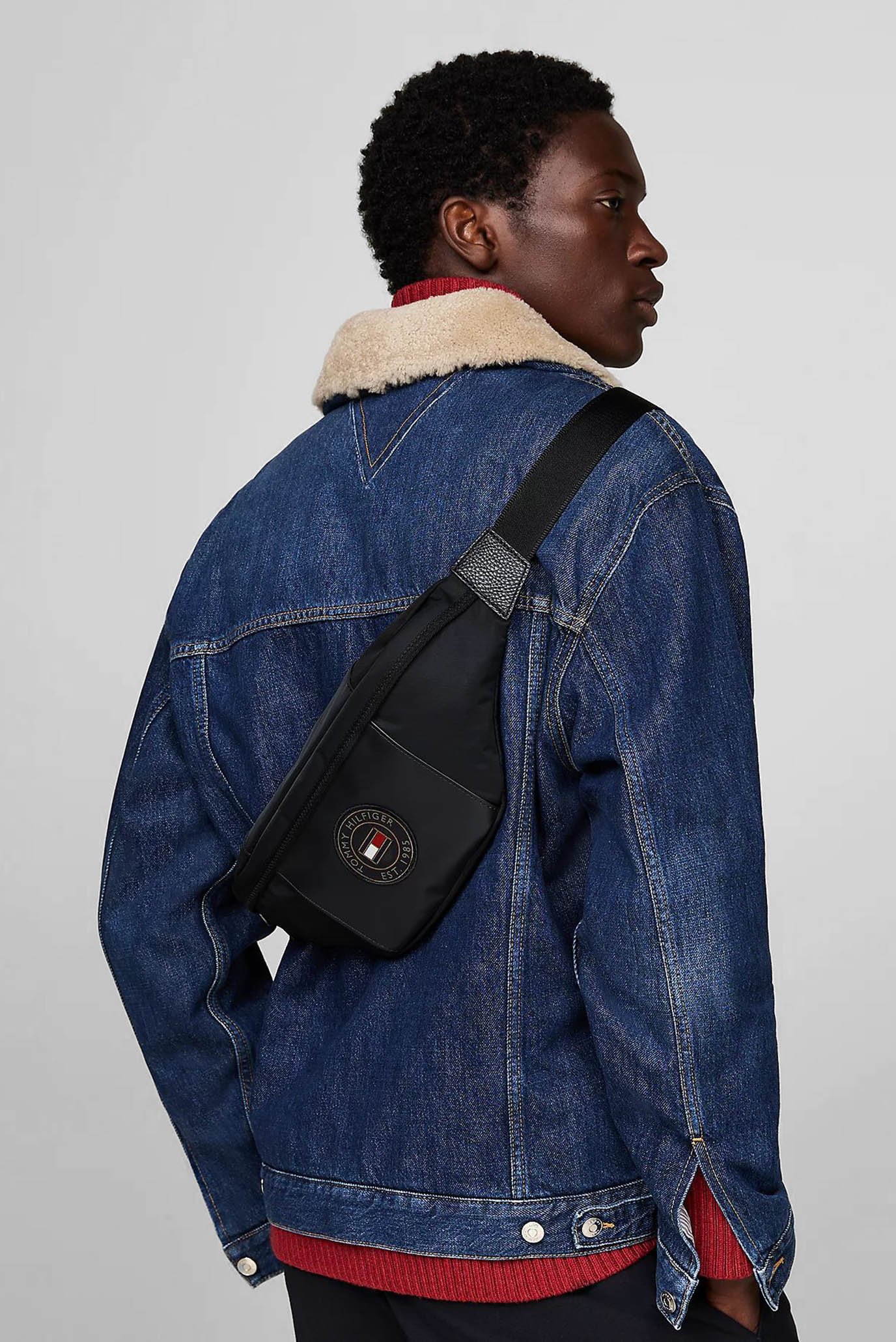 Мужская черная поясная сумка TH TEXTURE BLOCK BUMBAG 2